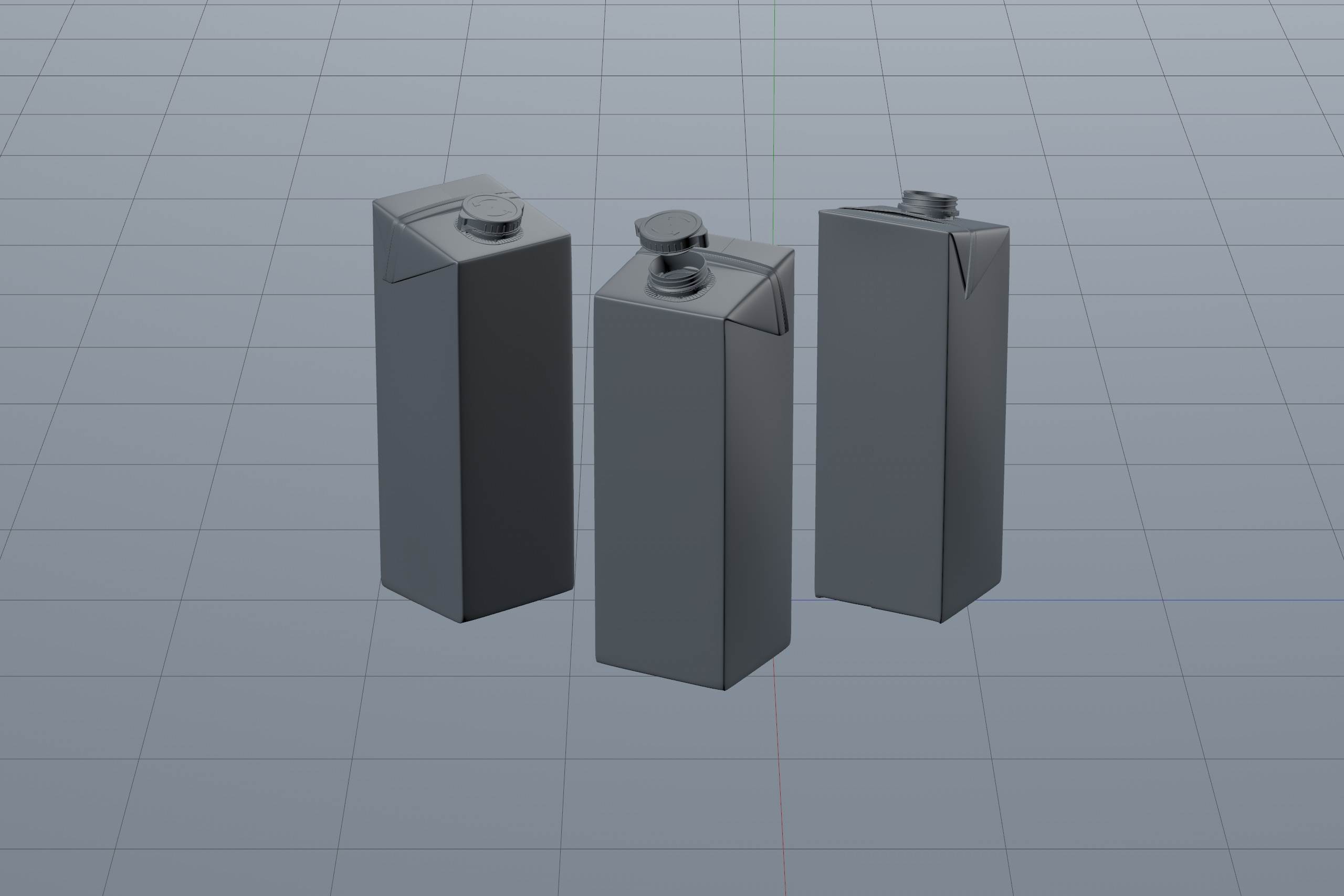Premium packaging 3D model pak of Tetra Pack Brick EDGE 1000ml with WingCap 30 opening