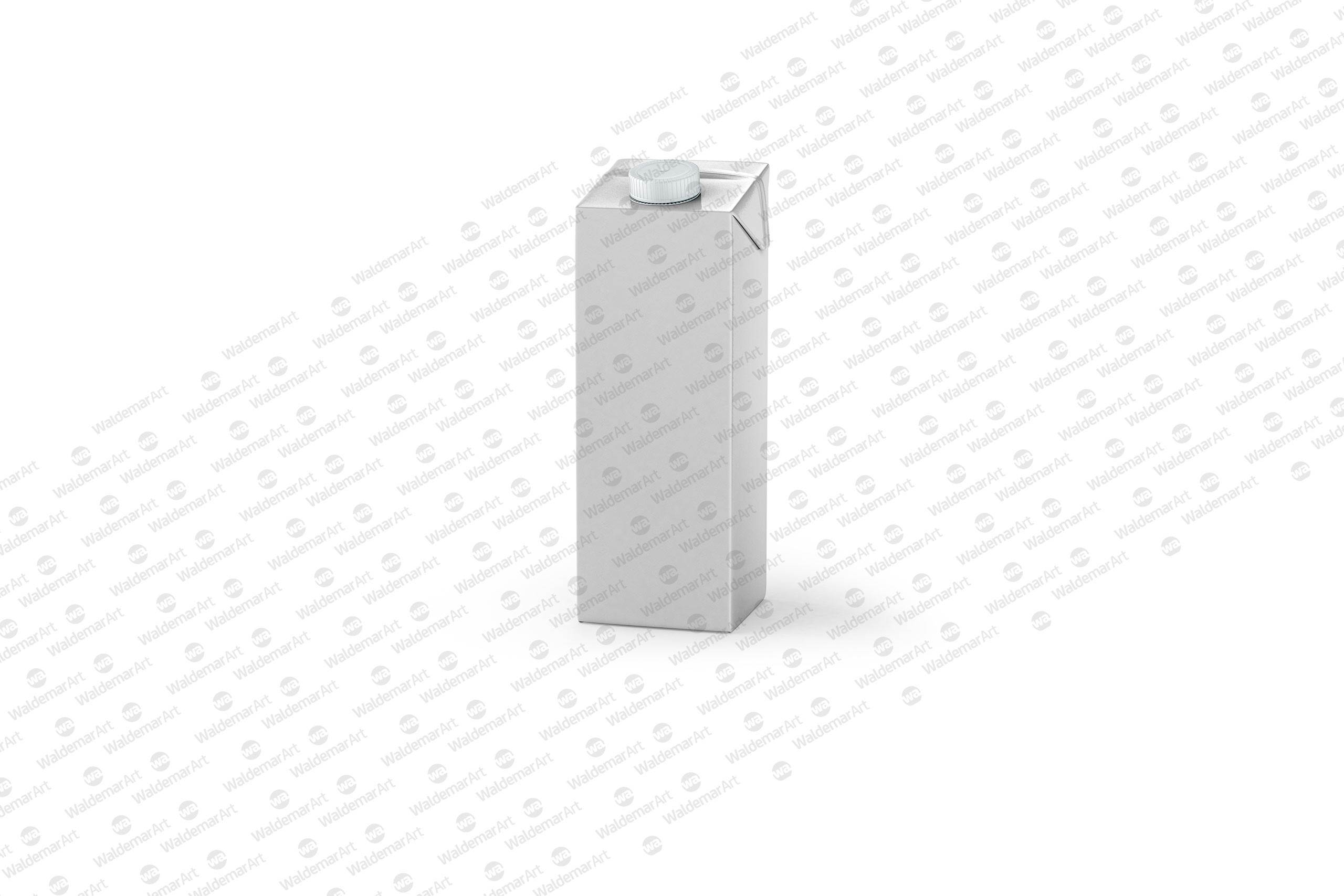 Packaging MockUp of Tetra Pack Brick Aseptic 1000ml with LightCap30 Front-Side View