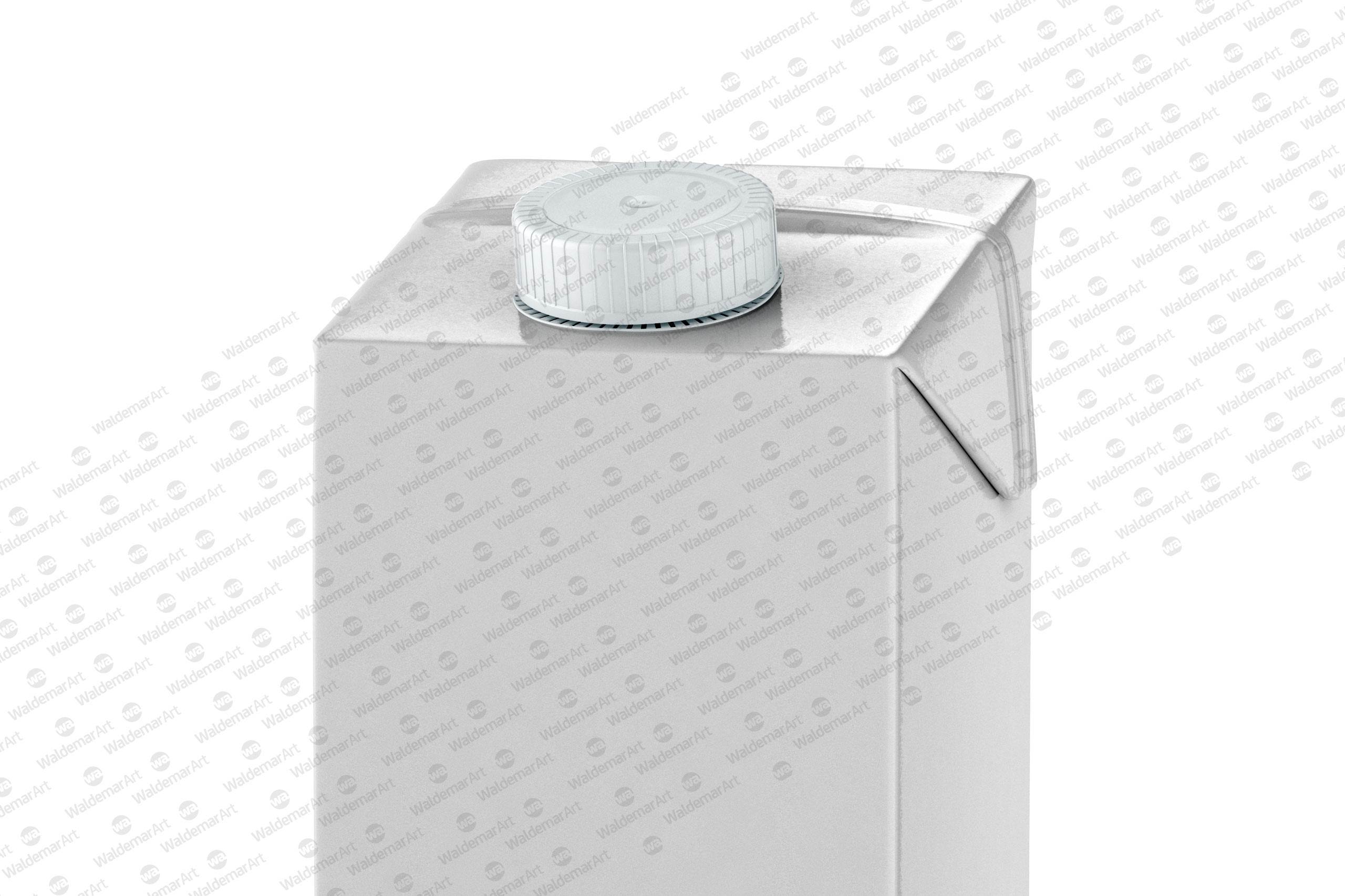 Packaging MockUp of Tetra Pack Brick Aseptic 1000ml with LightCap30 Front-Side View