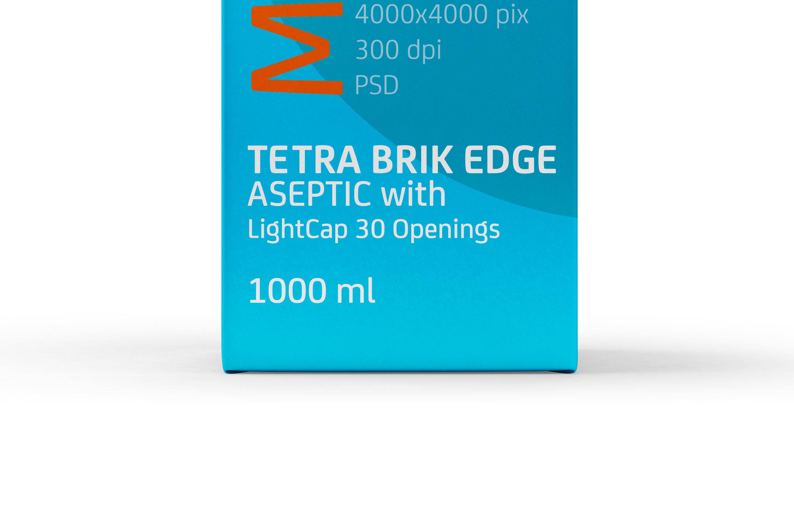Package Mock-Up of Tetra Pack Brick Aseptic 1000ml with LightCap30 Front View