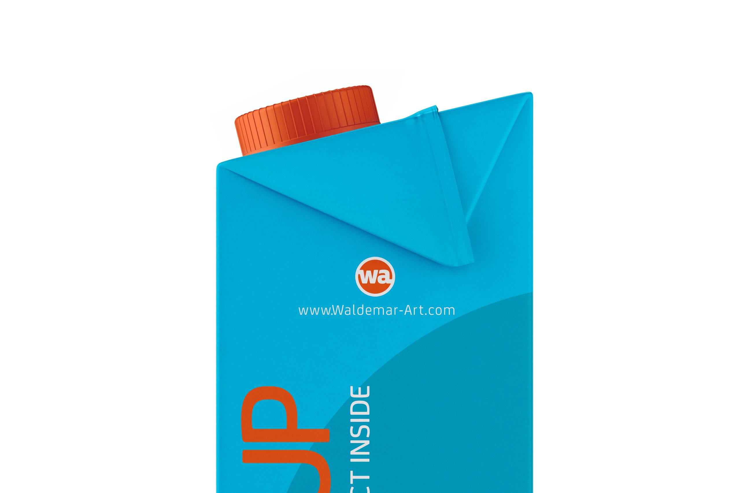 Packaging MockUp of Tetra Pack Brick Aseptic 1000ml with LightCap30 Side View