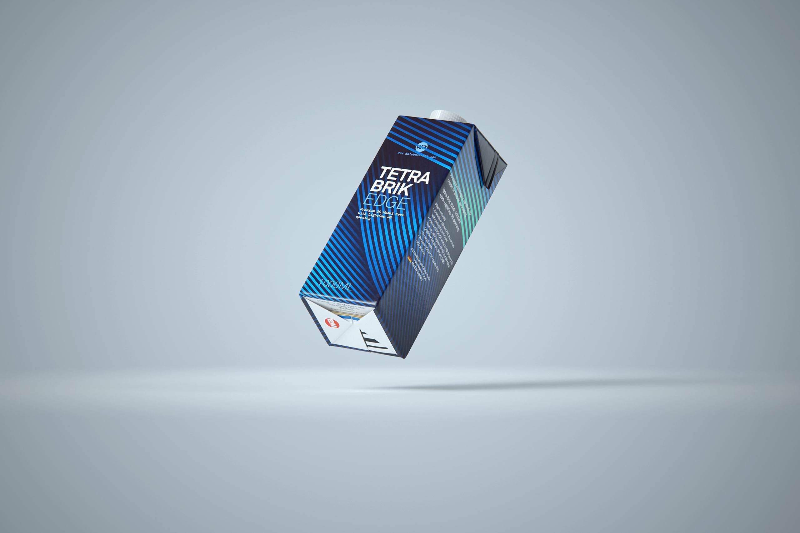 Tetra Pack Brick EDGE Aseptic 1000ml Premium Packaging 3D model pak with LightCap 30