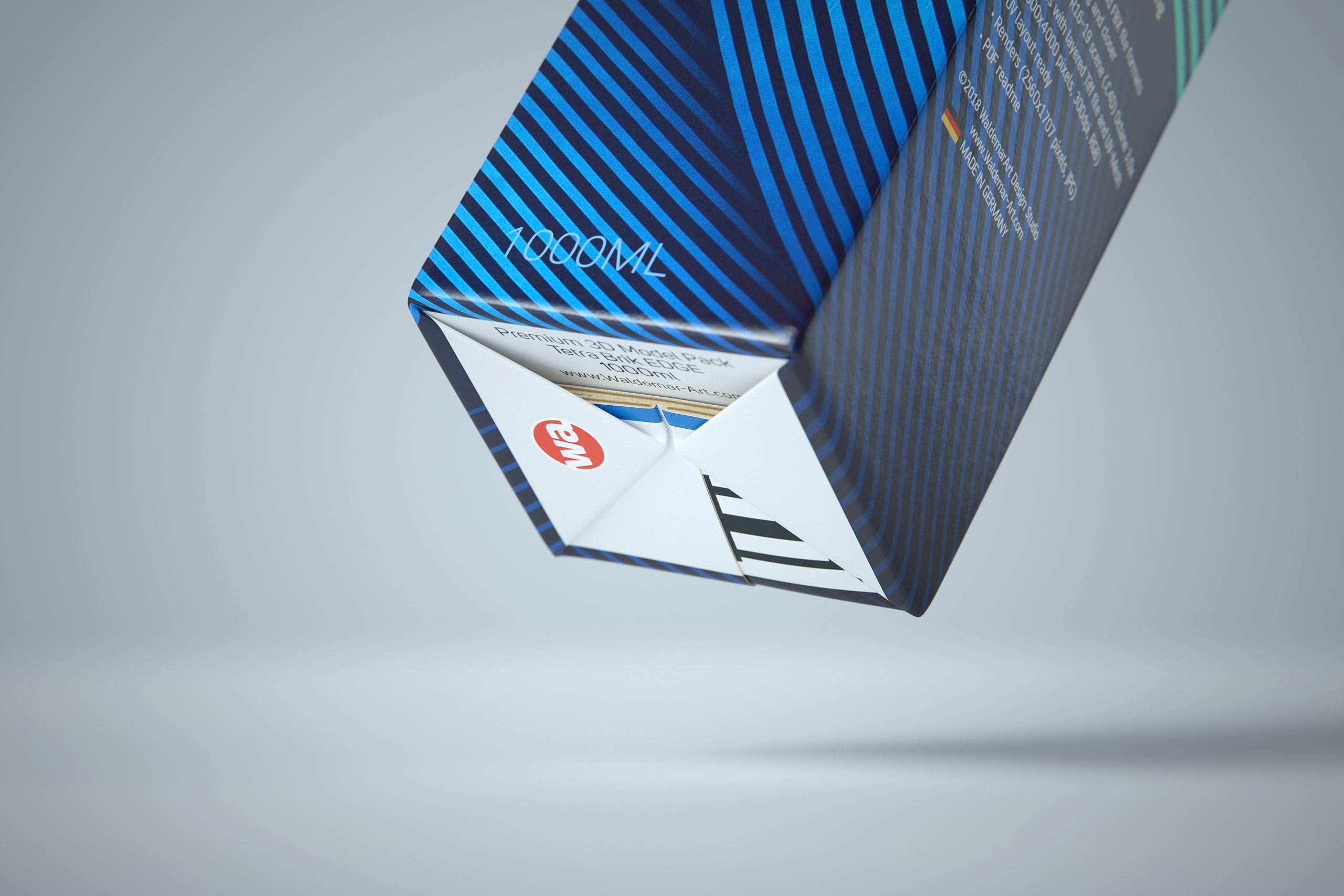 Tetra Pack Brick EDGE Aseptic 1000ml Premium Packaging 3D model pak with LightCap 30