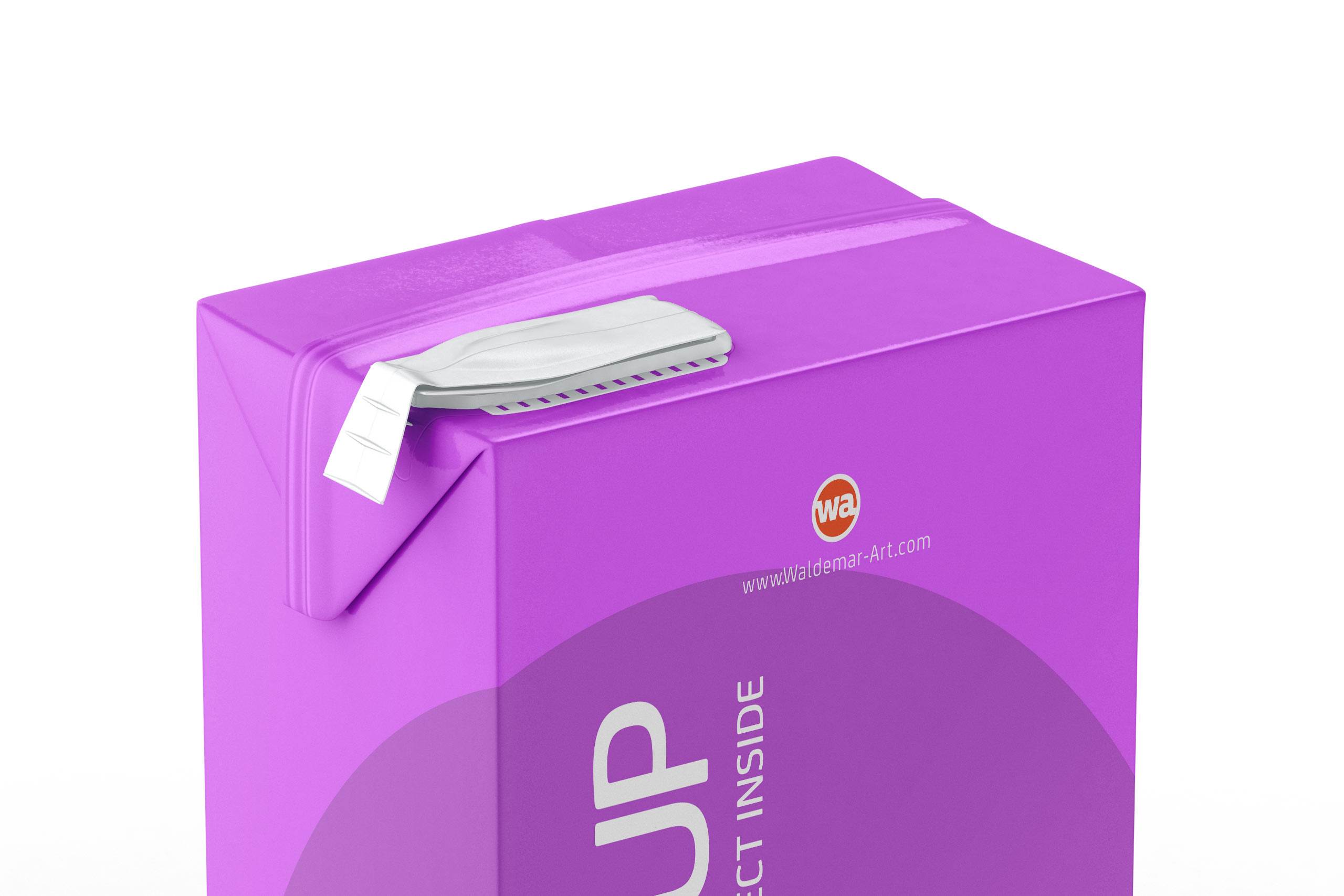 Packaging MockUp of Tetra Pack Brick Mid Aseptic 1000ml with FlexiCap Front-Side View