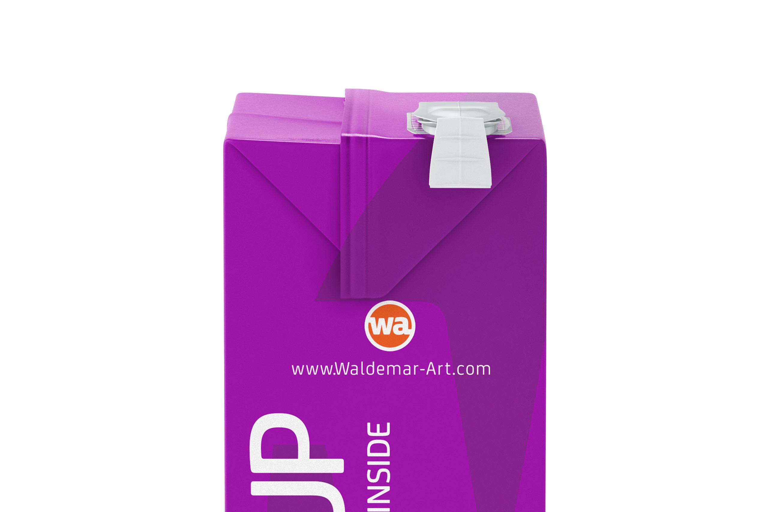 Tetra Pack Brick Mid 1000ml with FlexiCap PSD Mockup Side View
