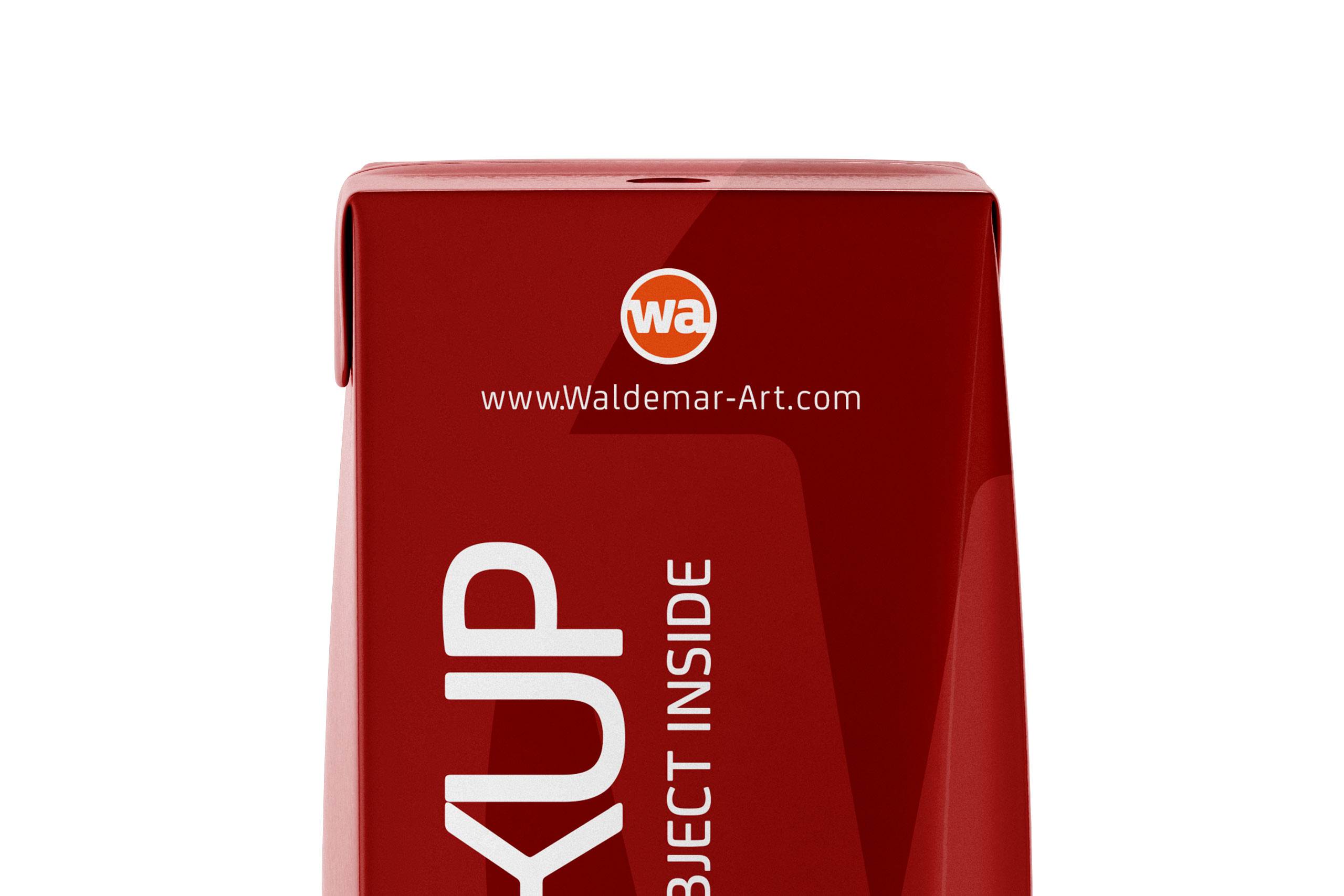 Tetra Pack Brick Slim Leaf 200ml Front View Photoshop Mockup
