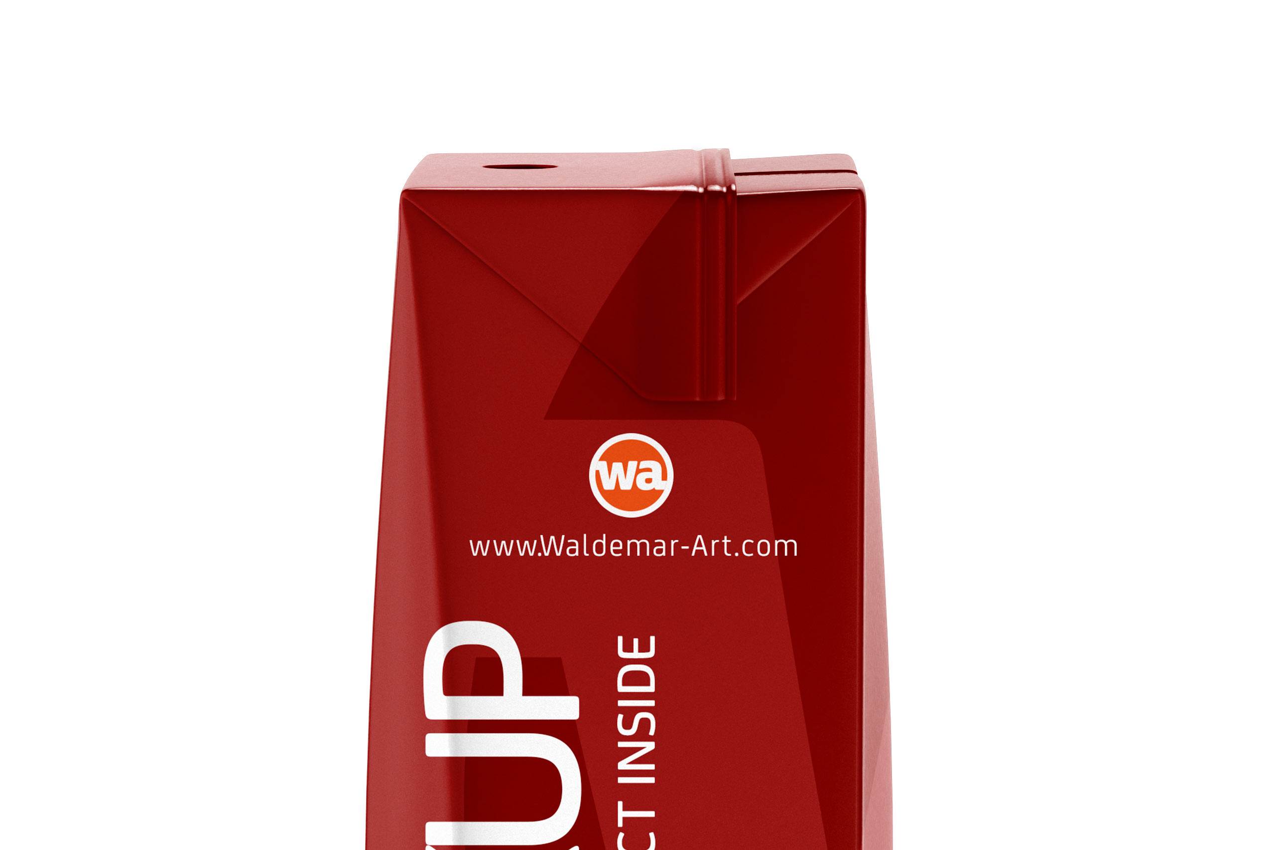 Tetra Pack Brick Slim Leaf 200ml Side View Photoshop Mockup