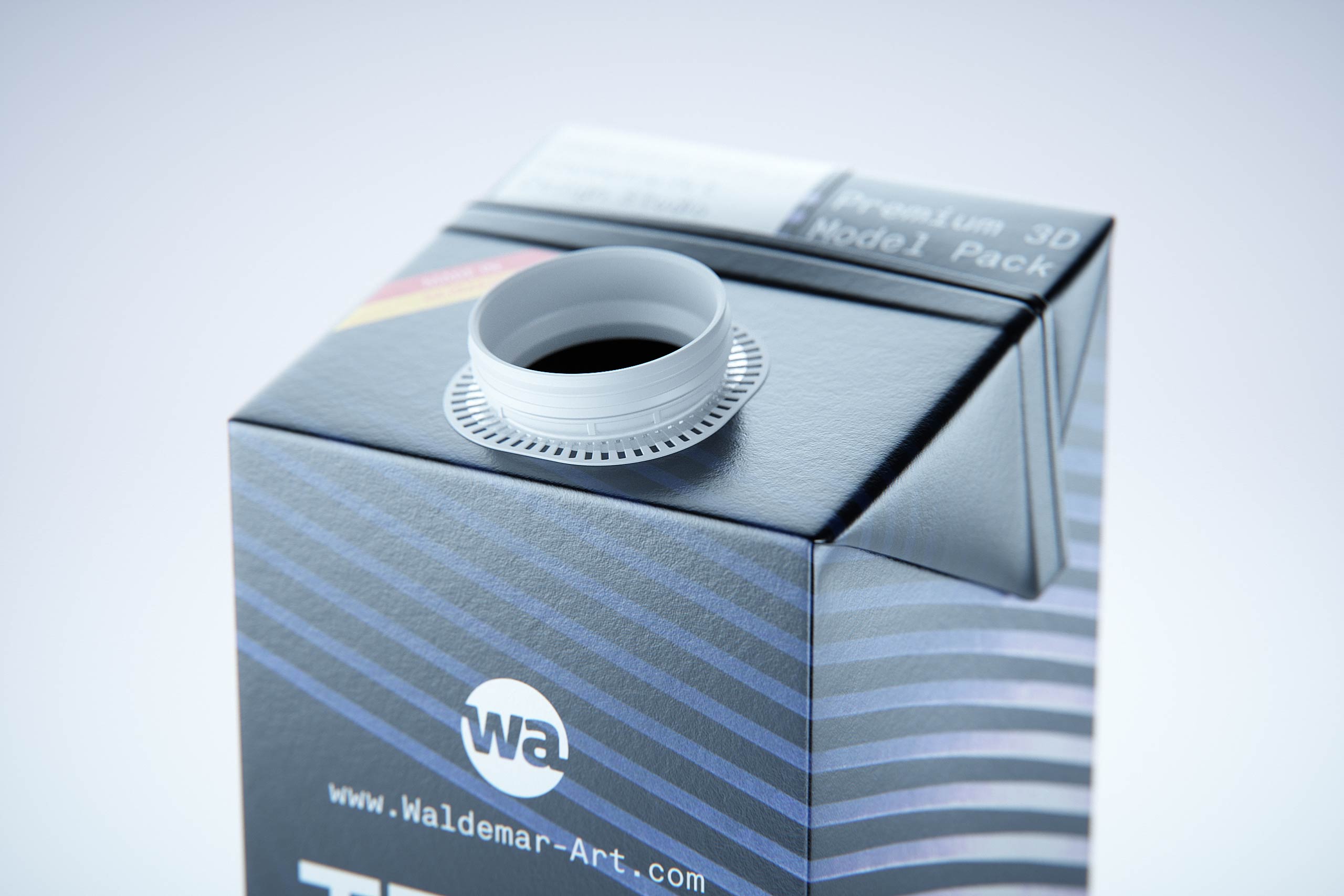 Tetra Pak Brik Edge 1000ml with tethered cap LightWing 30 premium carton packaging 3D model