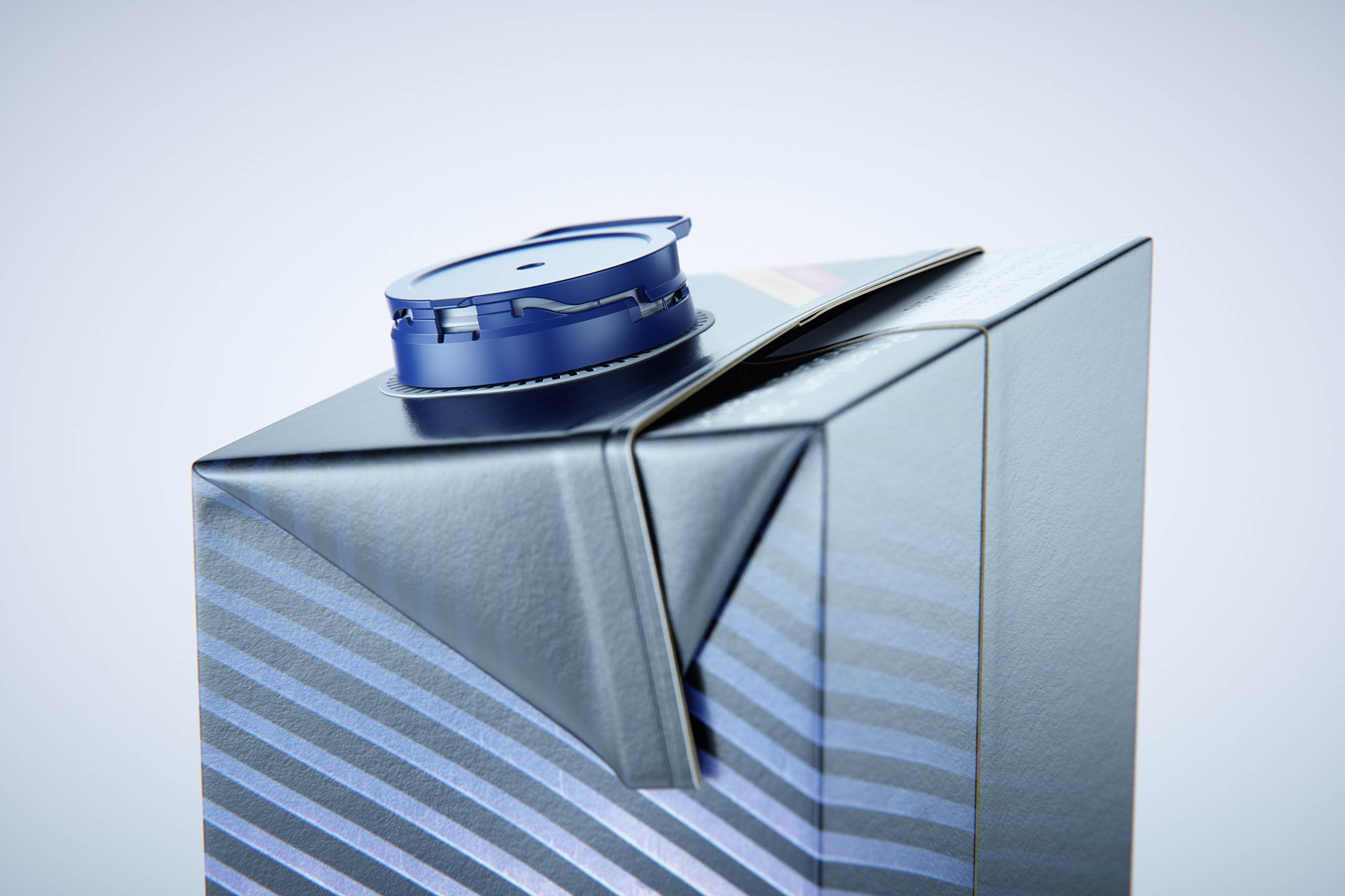 Tetra Pak Brik Edge 1000ml with tethered cap LightWing 30 premium carton packaging 3D model