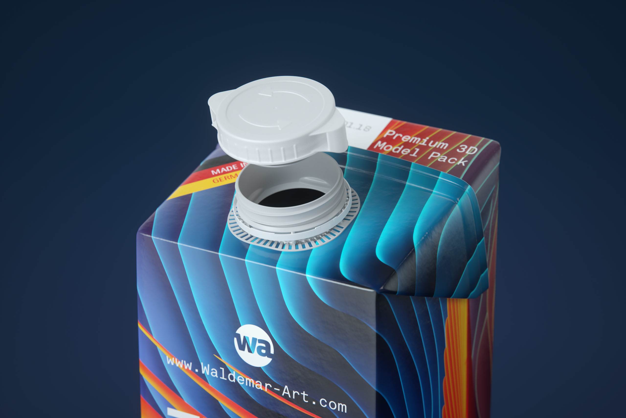 Premium packaging 3D model pak of Tetra Pack Brick EDGE 1000ml with WingCap 30 opening