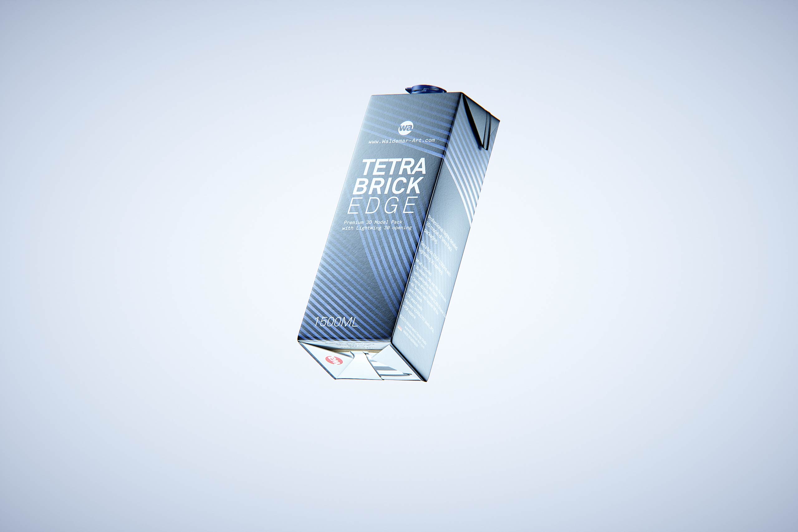 Tetra Pak Brik Edge 1500ml with LightWing 30 premium carton packaging 3D model