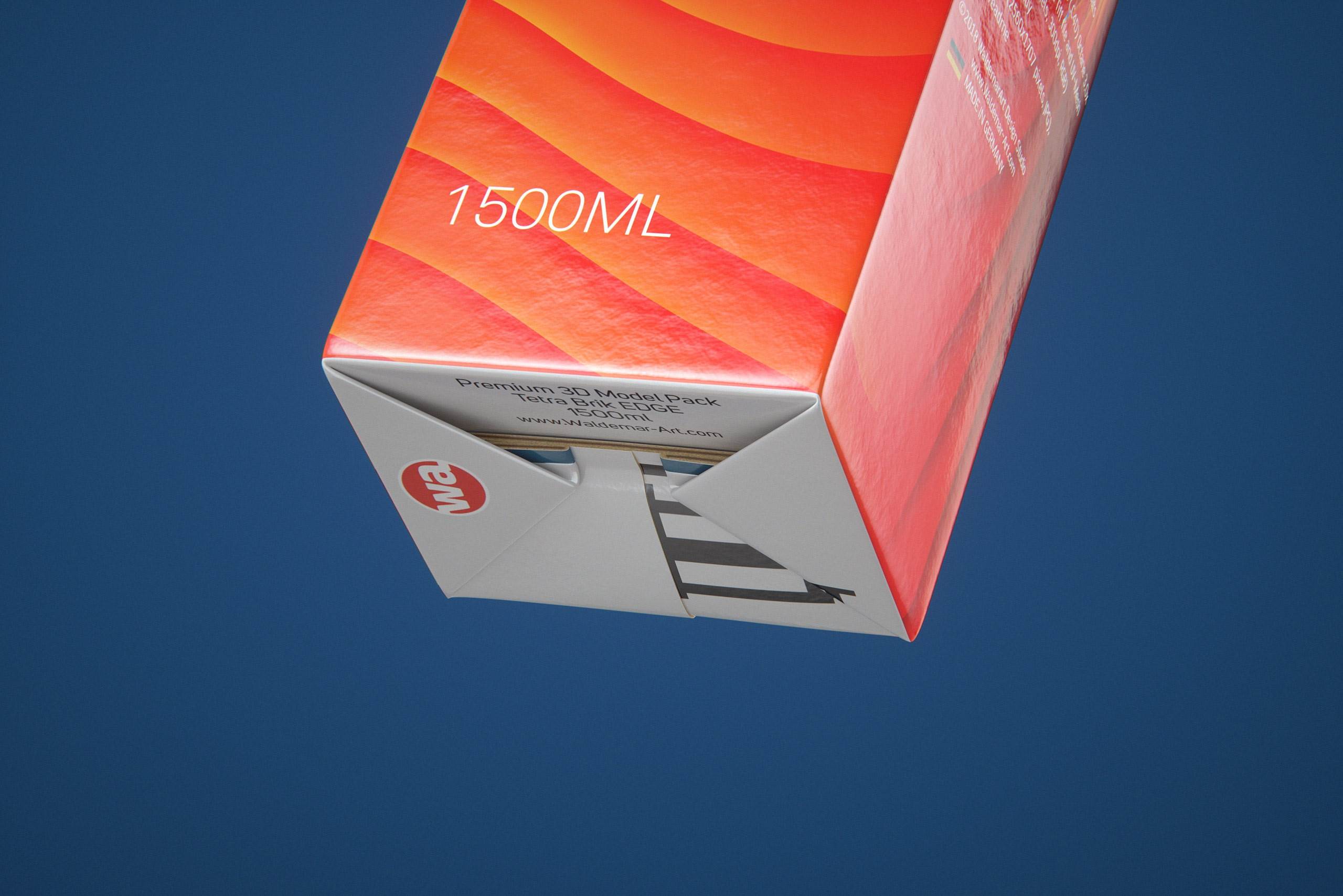 Tetra Pack Brick EDGE 1500ml with WingCap30 Carton packaging professional 3D model pak