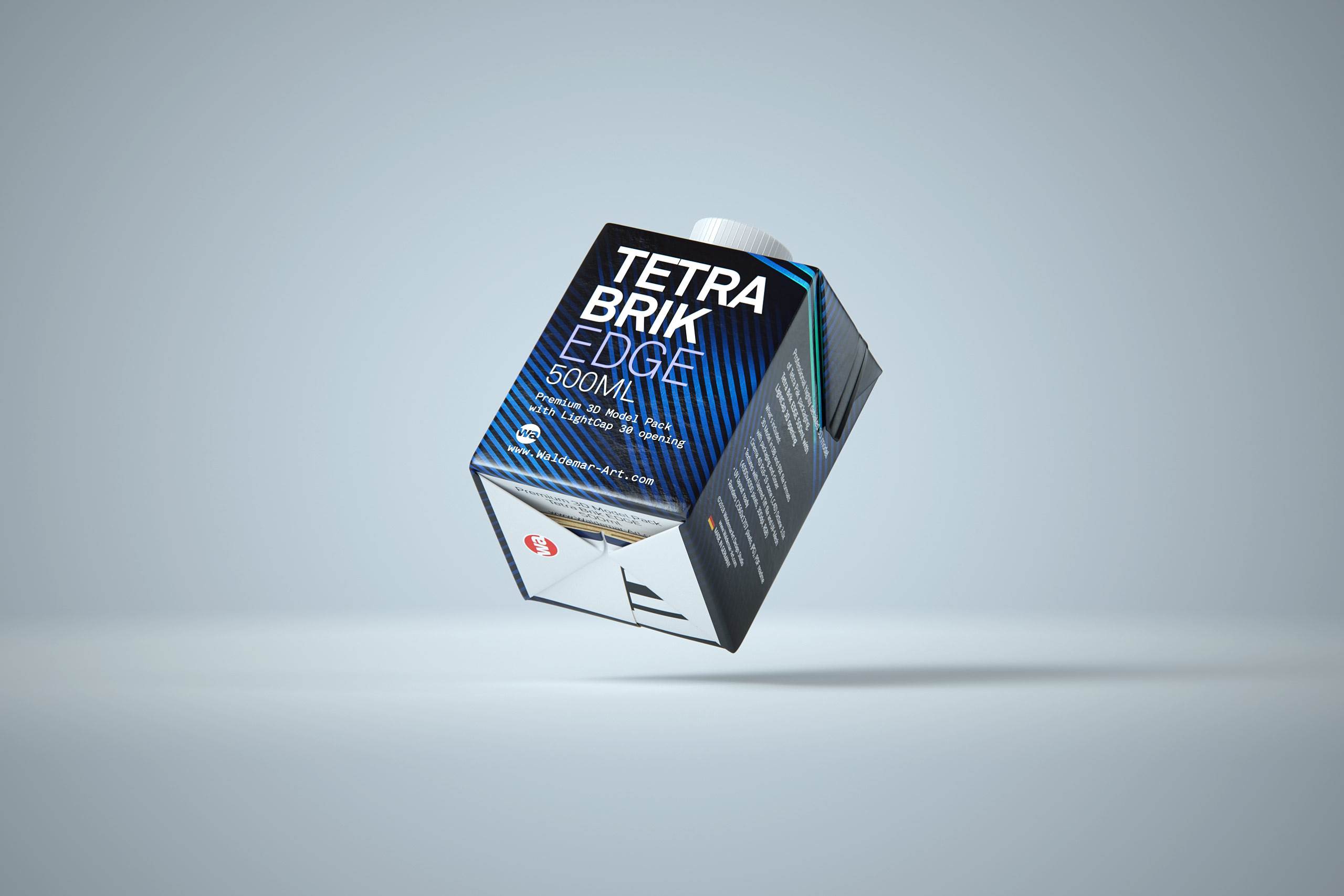 Tetra Pack Brick EDGE 500ml with LightCap 30 packaging 3D model pak