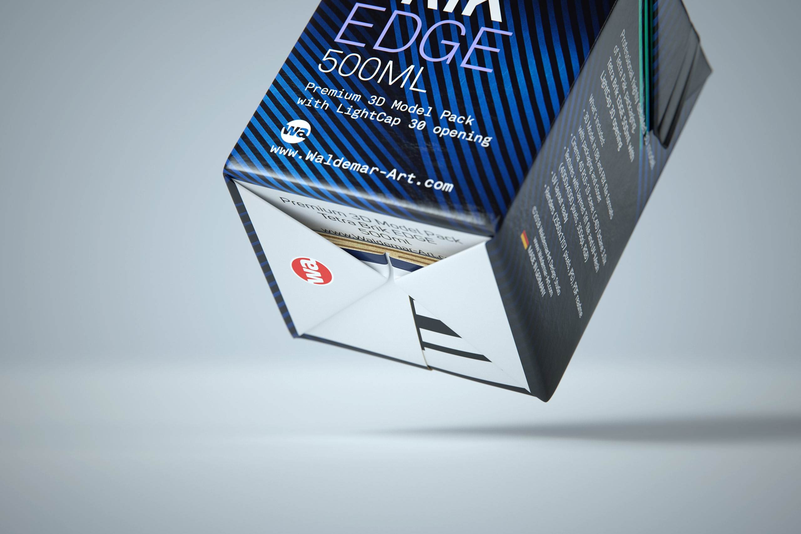 Tetra Pack Brick EDGE 500ml with LightCap 30 packaging 3D model pak