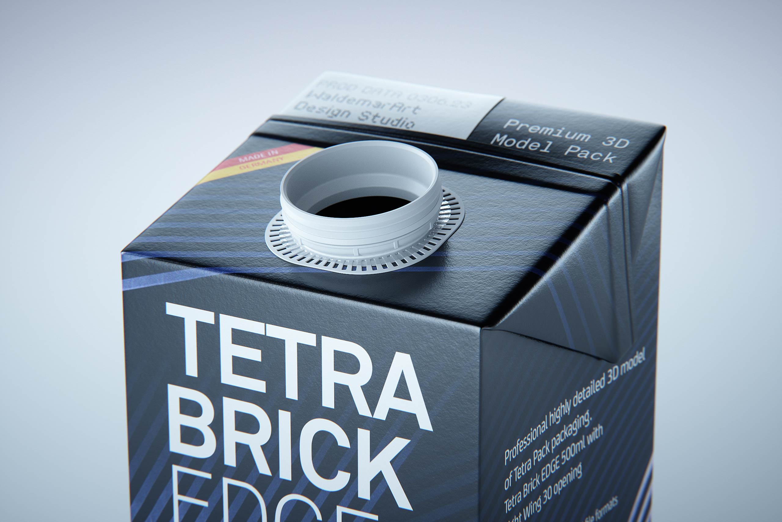 Tetra Brik Edge 500ml with LightWing 30 premium carton packaging 3D model