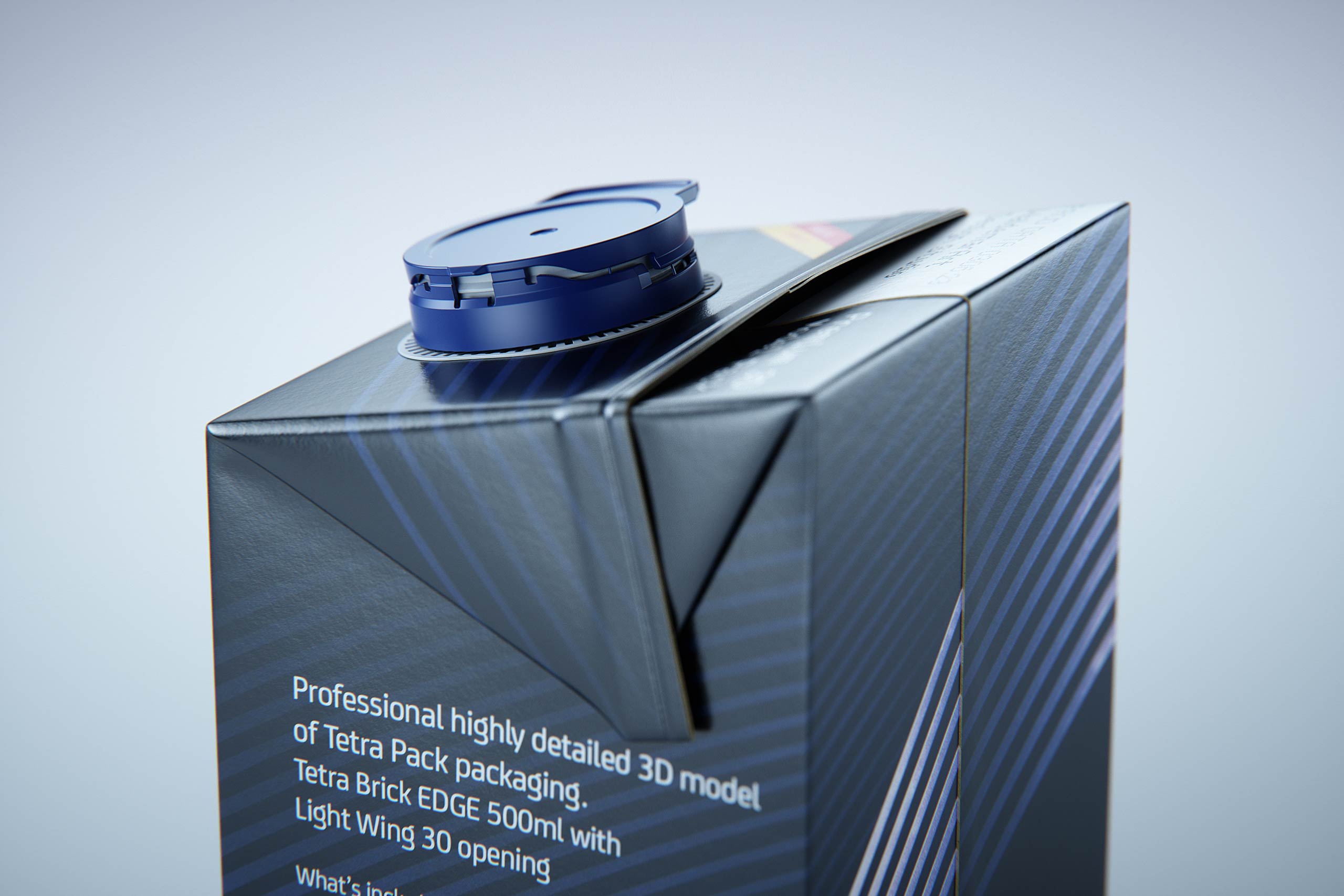 Tetra Brik Edge 500ml with LightWing 30 premium carton packaging 3D model