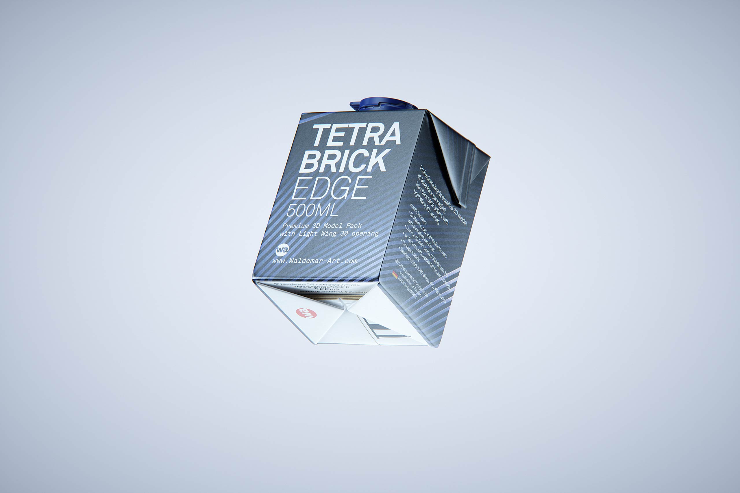 Tetra Brik Edge 500ml with LightWing 30 premium carton packaging 3D model