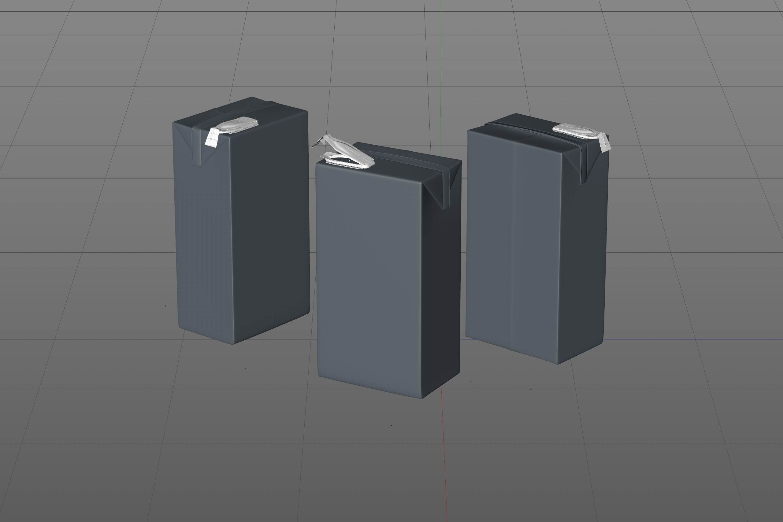 Tetra Pack Brick Aseptic Mid 1000ml packaging 3D model pak with FlexiCap