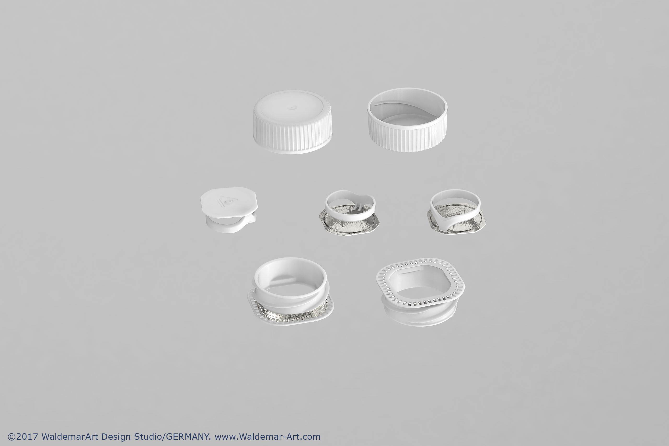 3D model pak of Tetra Pack Brick Mid 1000ml with LightCap 24 opening