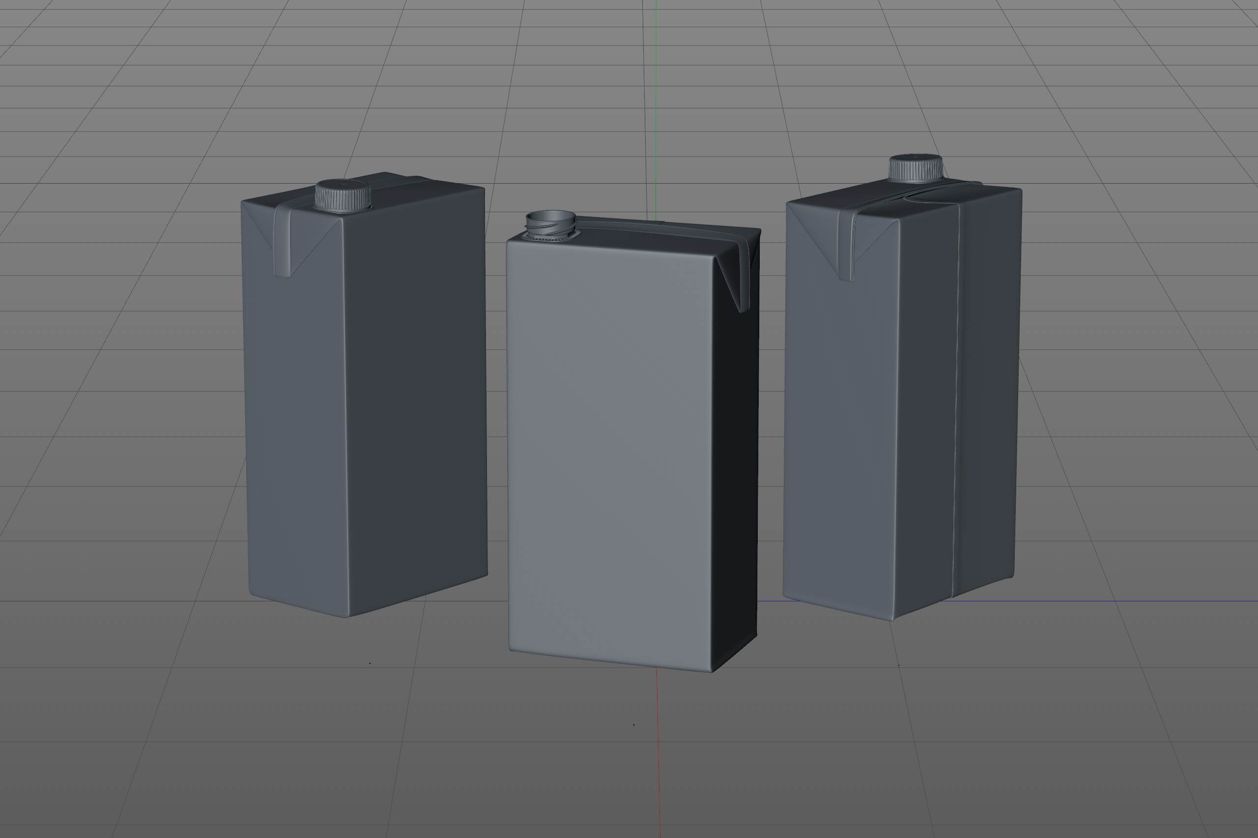 3D model pak of Tetra Pack Brick Mid 1000ml with LightCap 24 opening