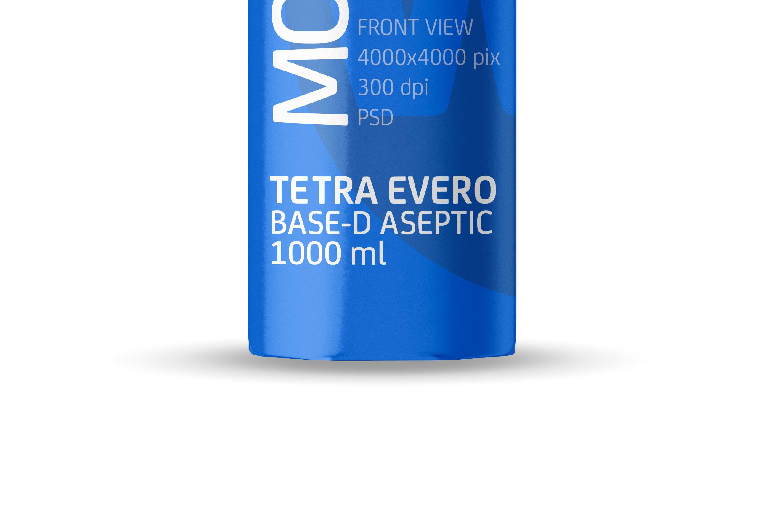 Packaging MockUp of Tetra Pack Evero Aseptic Base-D 1000ml with OrionTop-O38A Front View