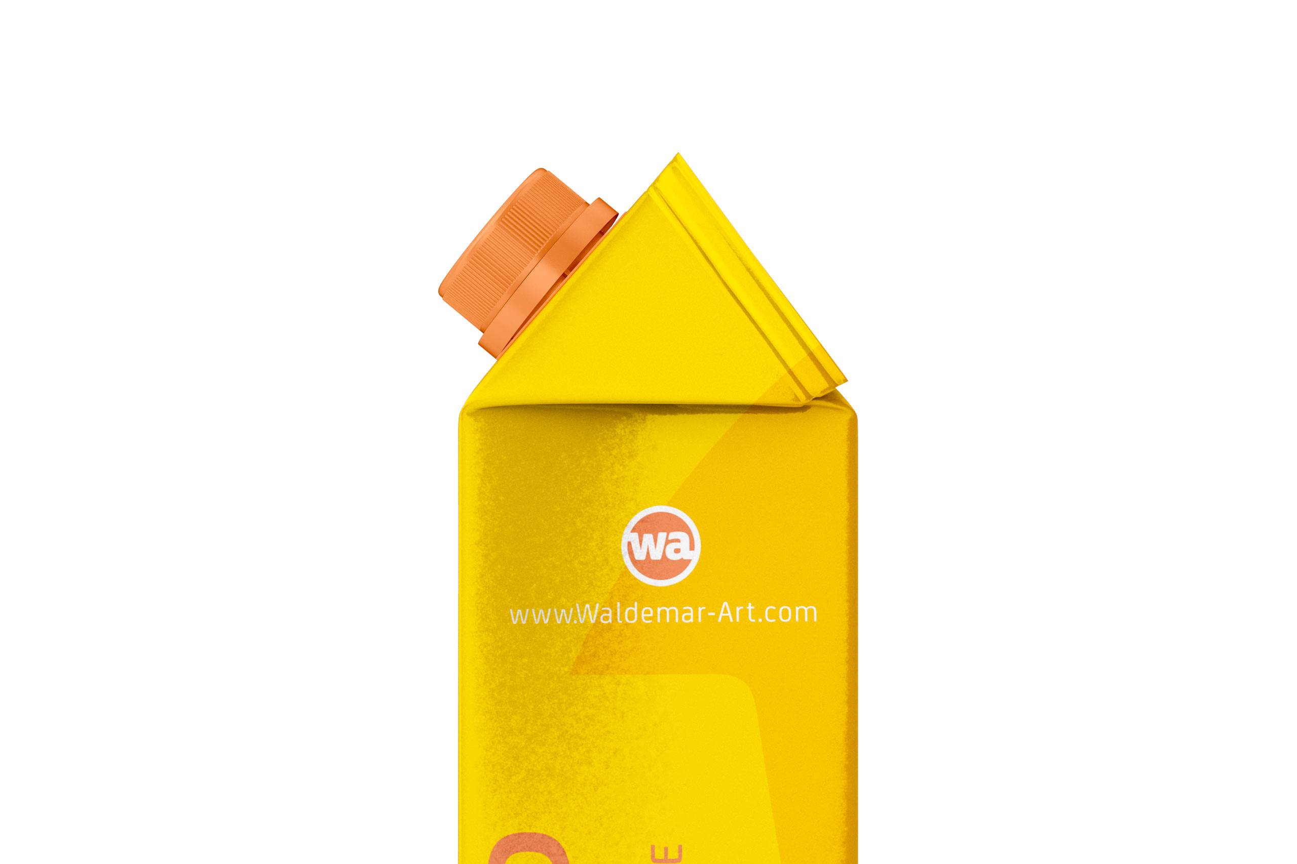 Tetra Pack Gemina Aseptic 1000ml Square Package MockUp with StreamCap Side View