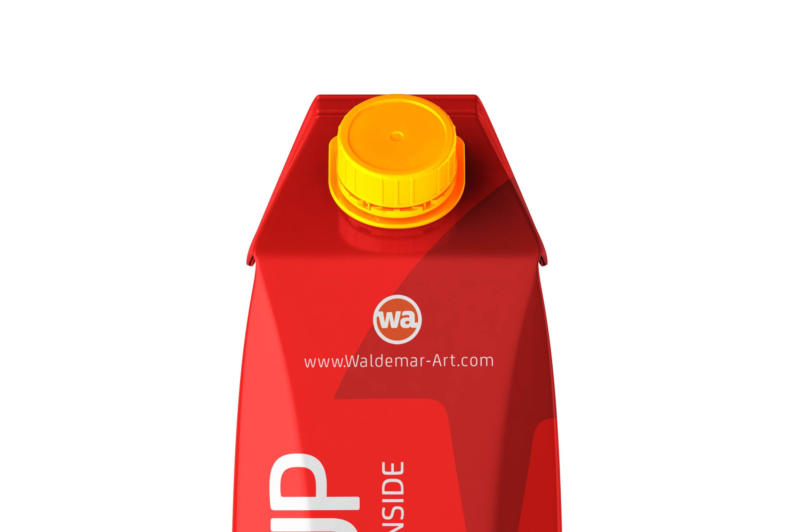 Tetra Pack Gemina Leaf 1000ml PSD Mockup. Front View