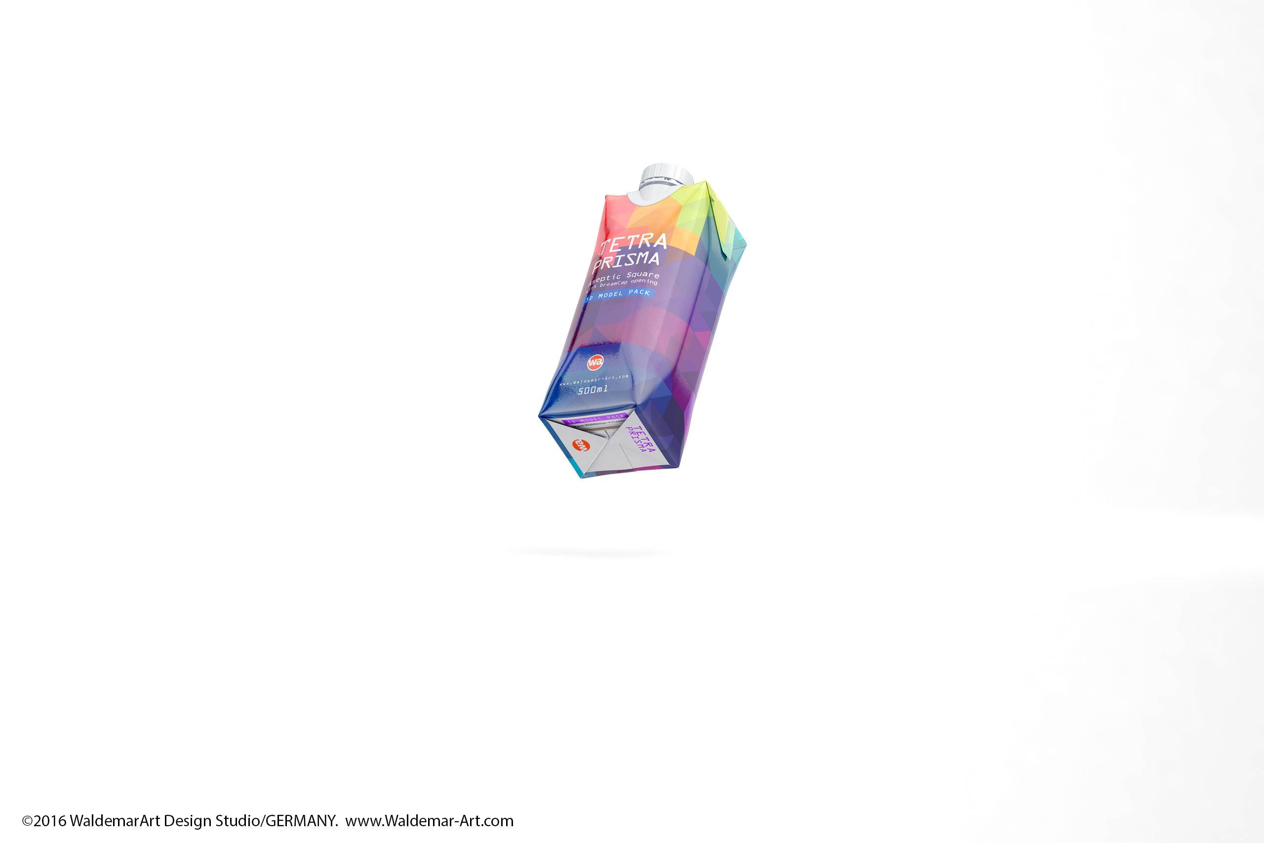 Tetra Pack Prisma Square 500ml with DreamCap packaging 3d model pak