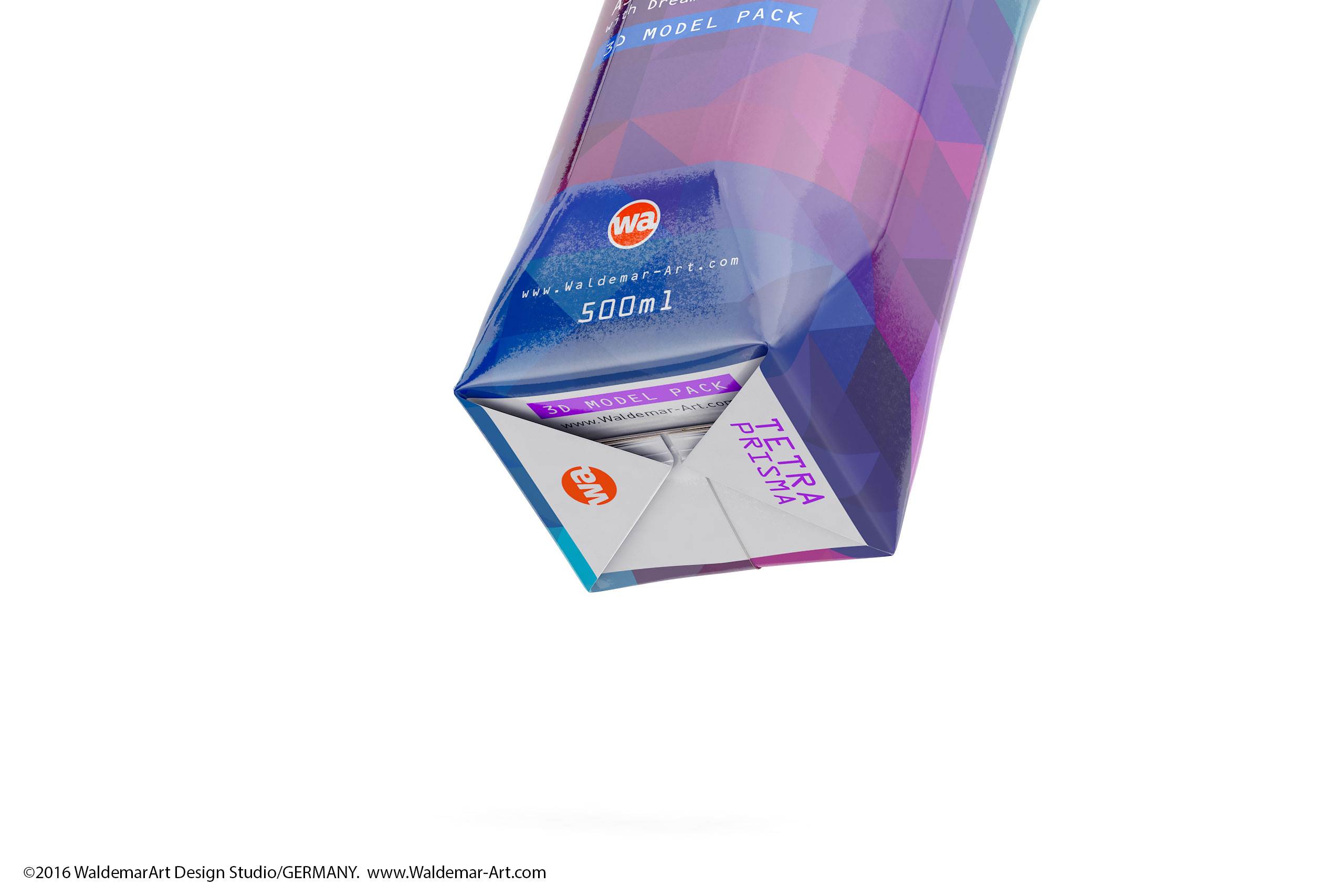 Tetra Pack Prisma Square 500ml with DreamCap packaging 3d model pak