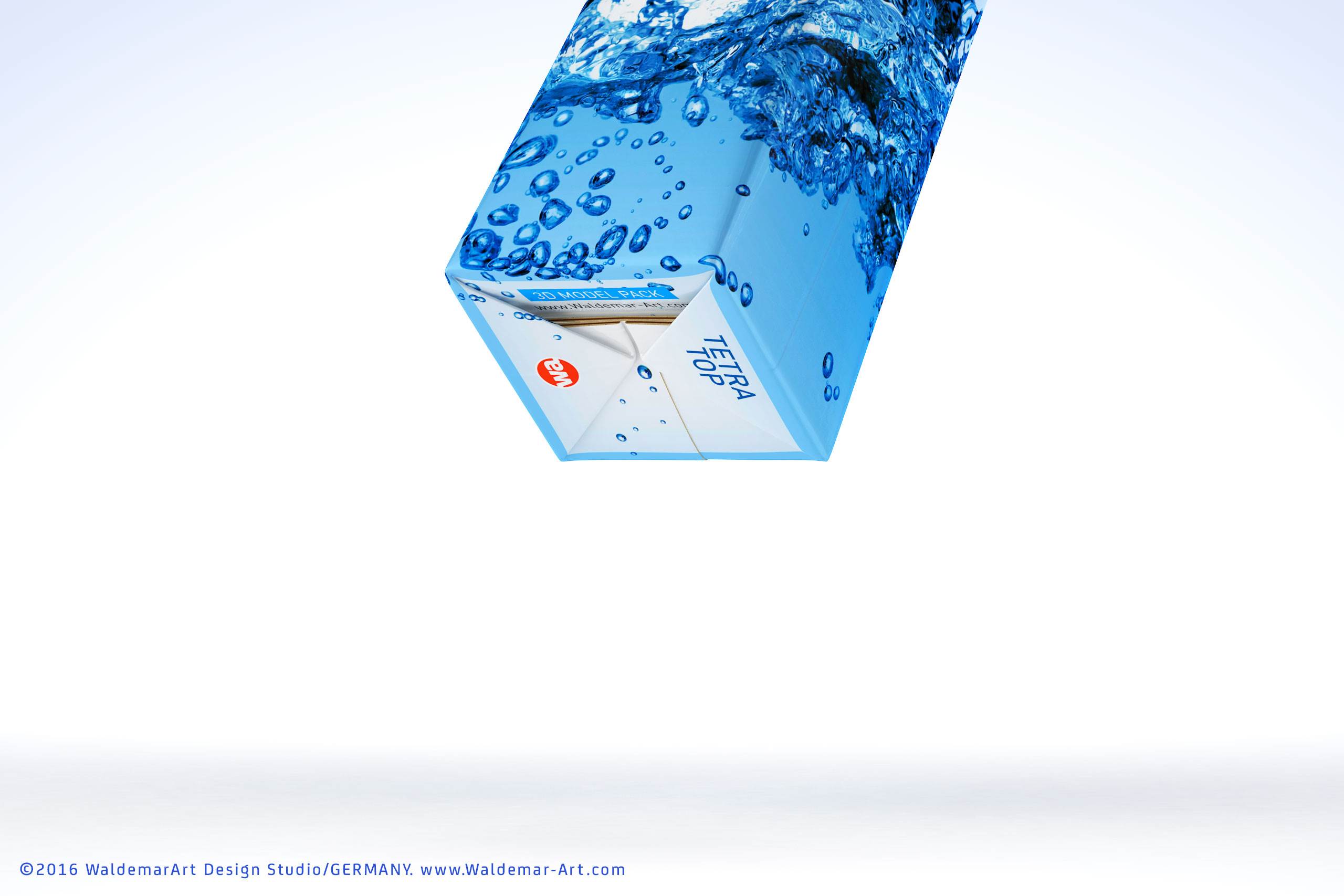 Packaging 3D model pak of Tetra Pack Top 1000ml Base with Katla S38