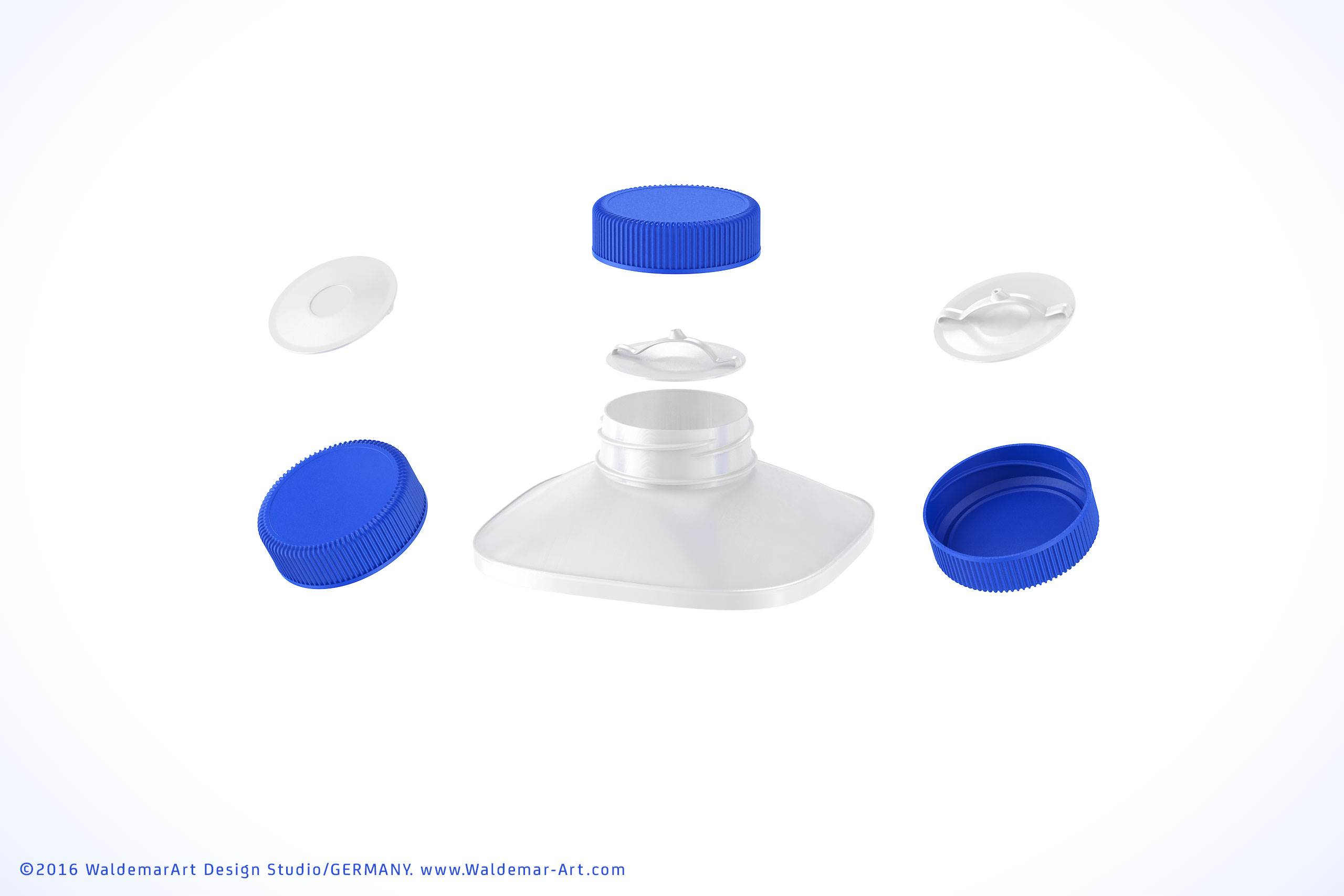 Packaging 3D model pak of Tetra Pack Top 1000ml Base with Katla S38