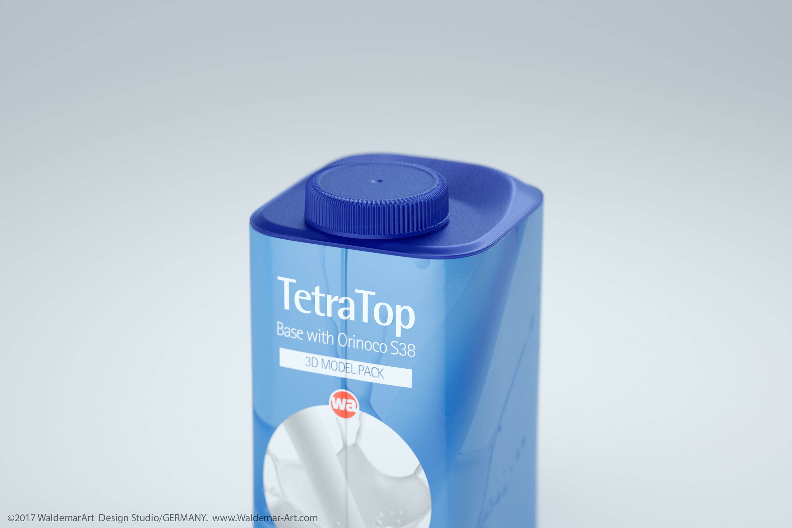 Premium 3D model pak of the Tetra Pack Top Base 500ml with Orinoco S38 closer