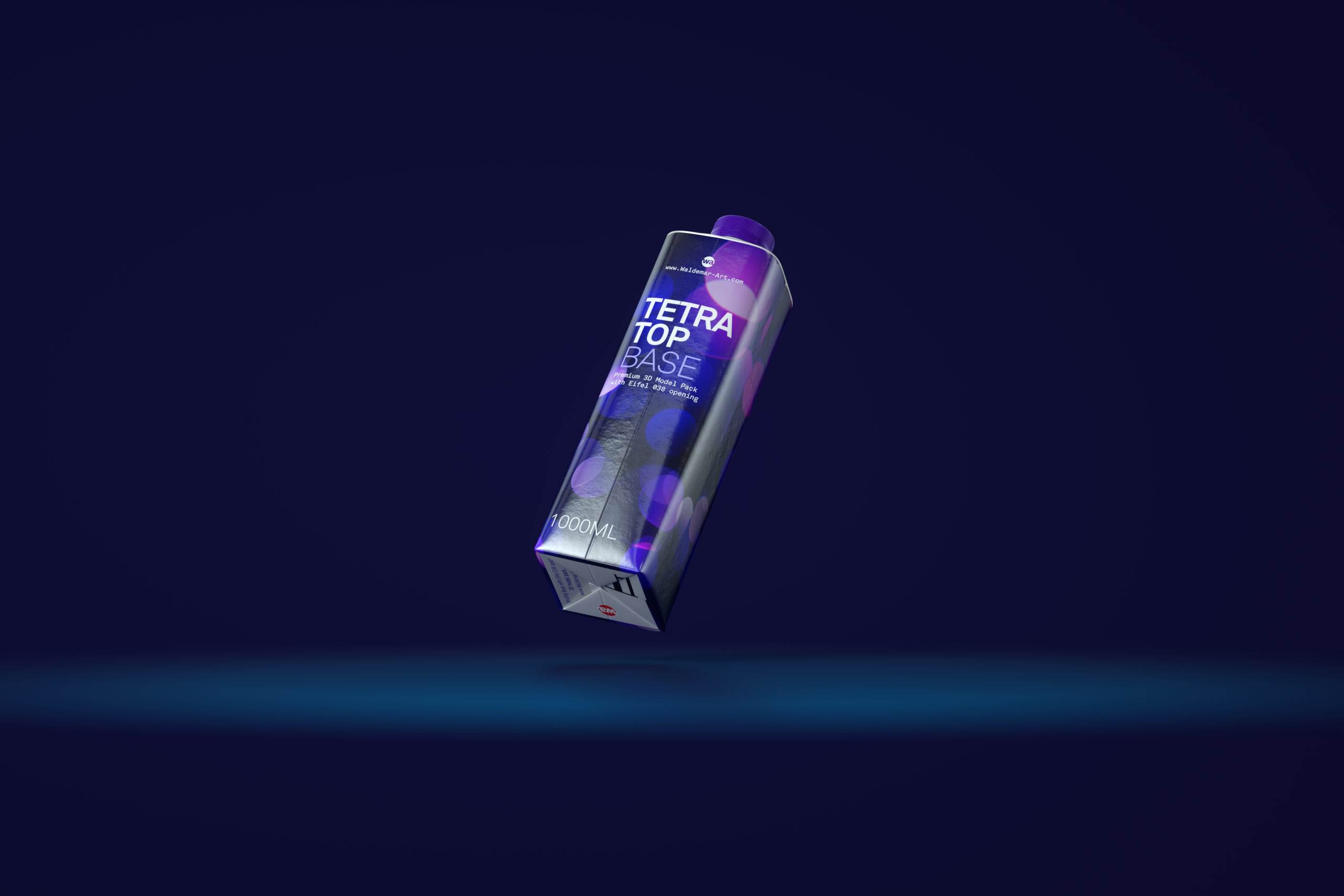 3d model pak of the Tetra Pack Top Base 1000ml with Eifel O38 closer