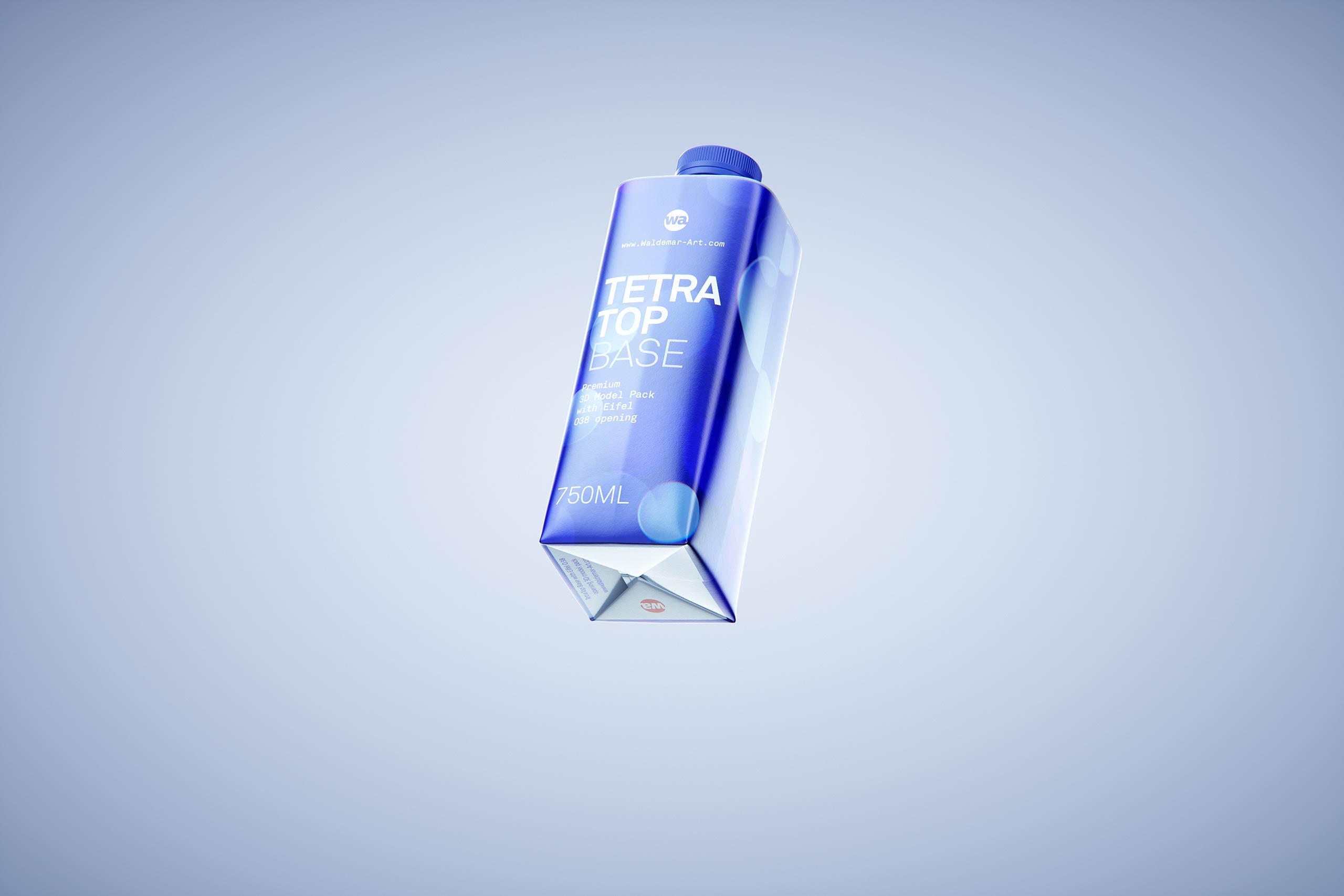 Packaging 3D model pak of Tetra Pack Top Base 750ml with Eifel-O38