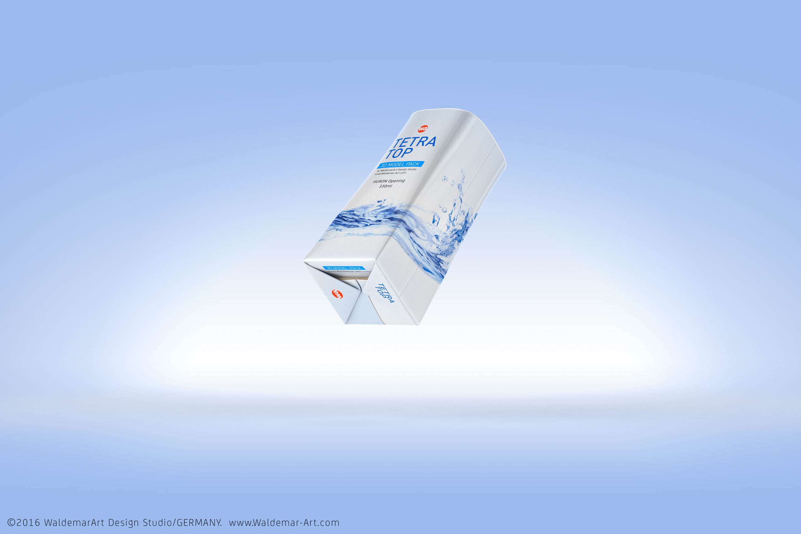 Packaging 3D model of Tetra Pack Top Midi 330ml with Huron