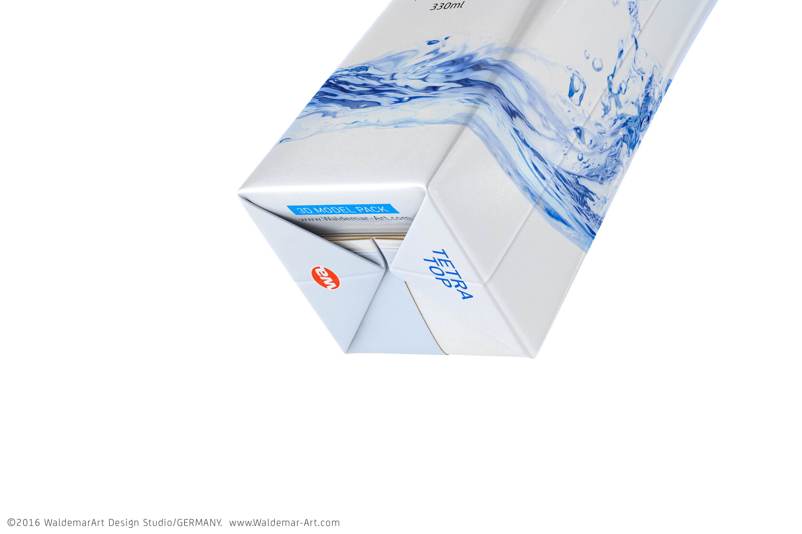Packaging 3D model of Tetra Pack Top Midi 330ml with Huron