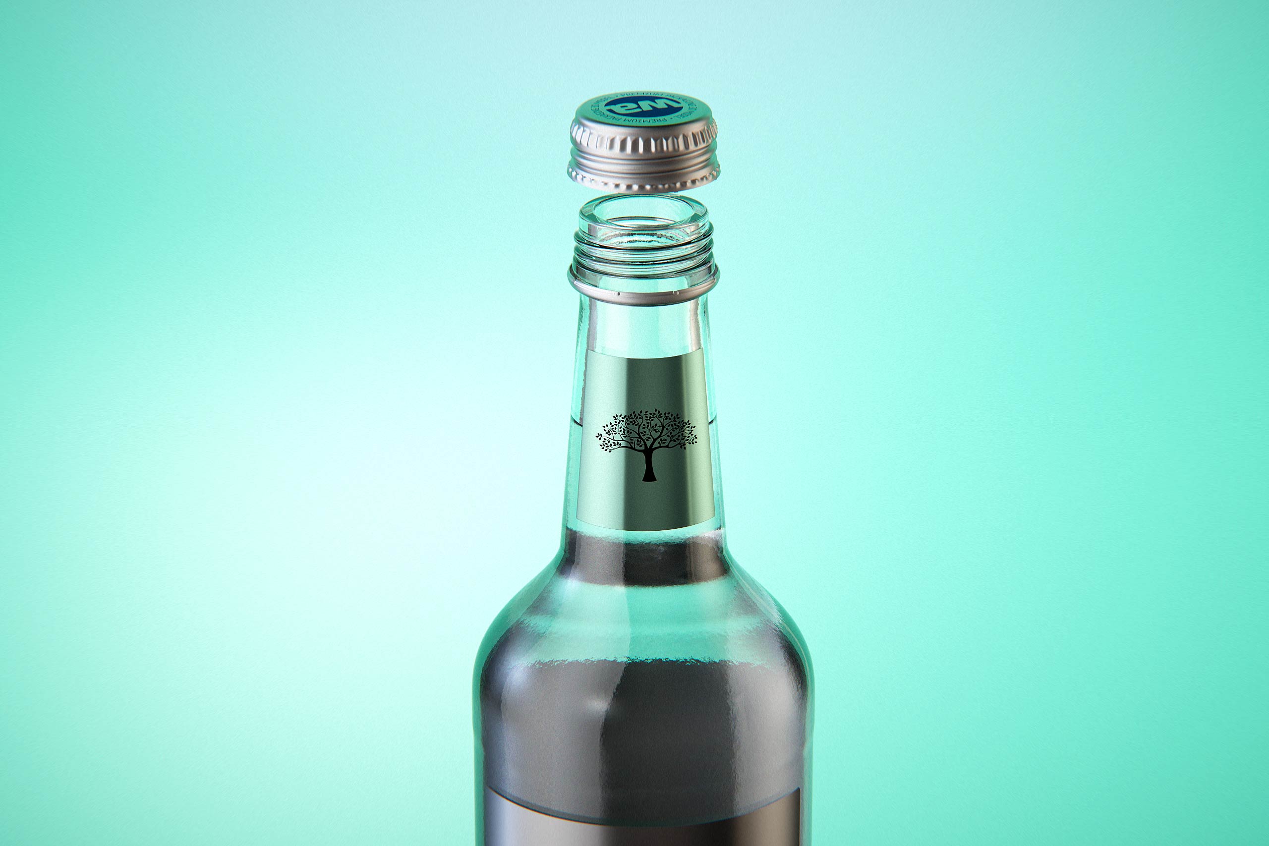 Tonic water glass bottle packaging 3D model pack 500ml