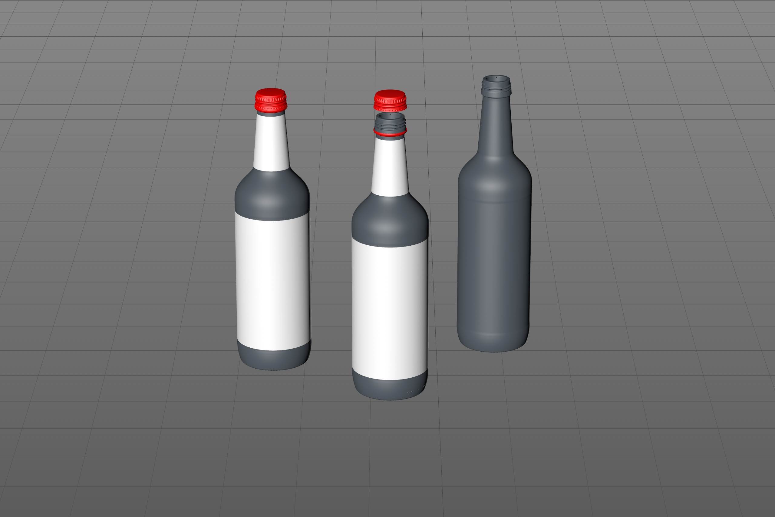 Tonic water glass bottle packaging 3D model pack 500ml