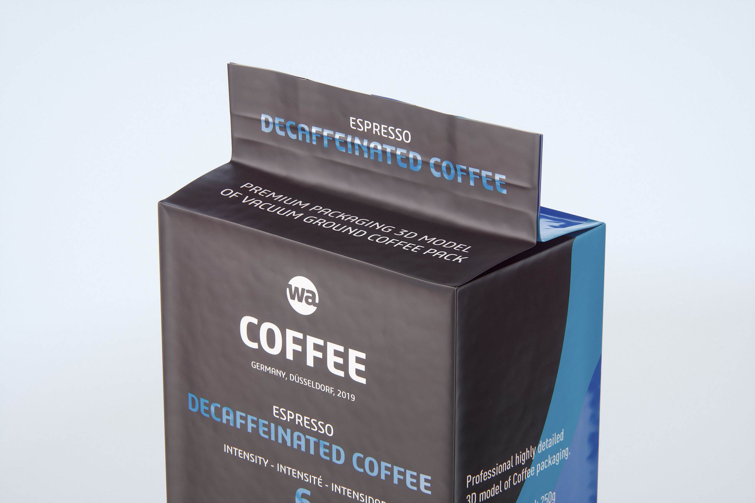 Vacuum Ground Coffee Packaging 250g 3d model