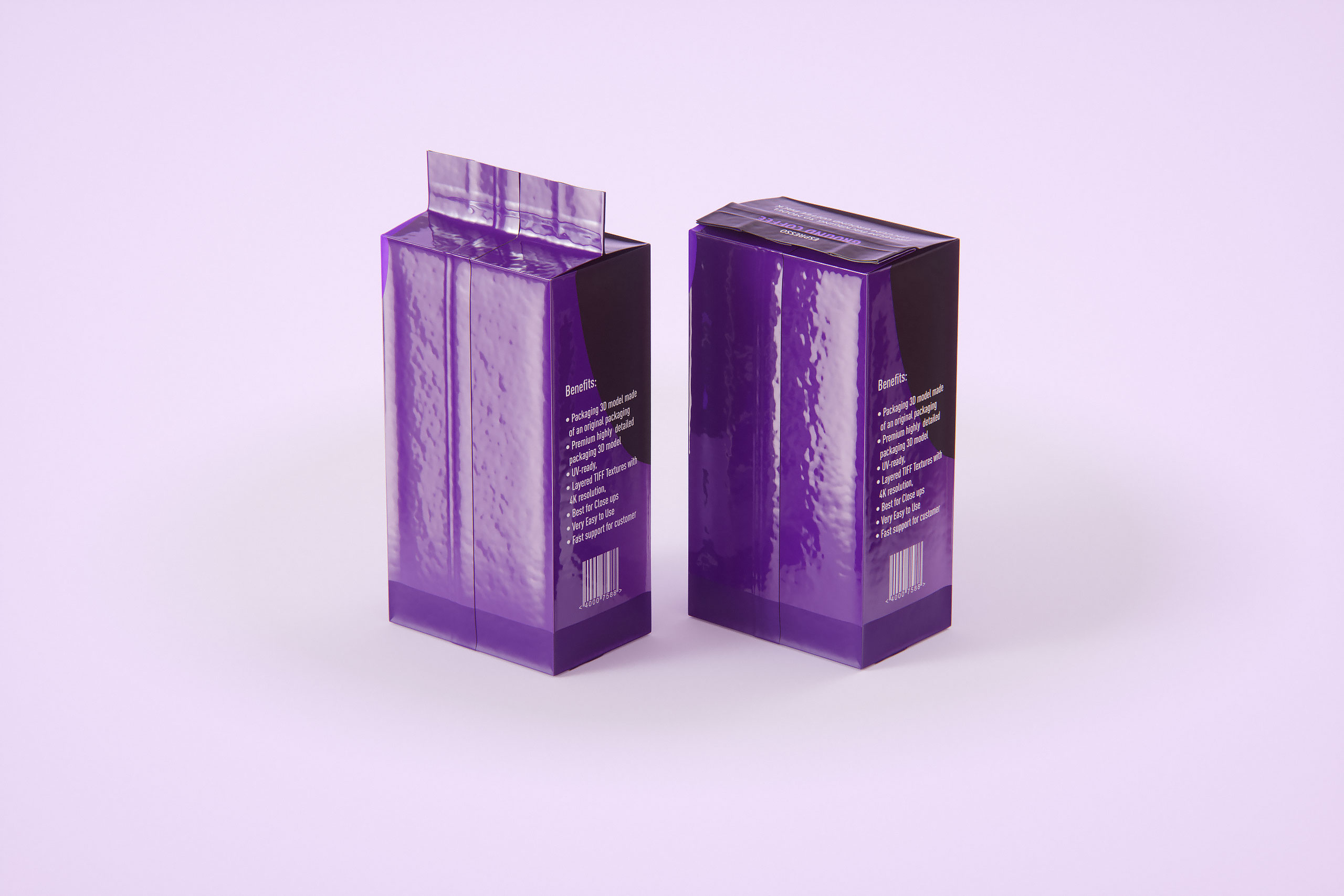 Vacuum Ground Coffee Packaging 500g 3d model