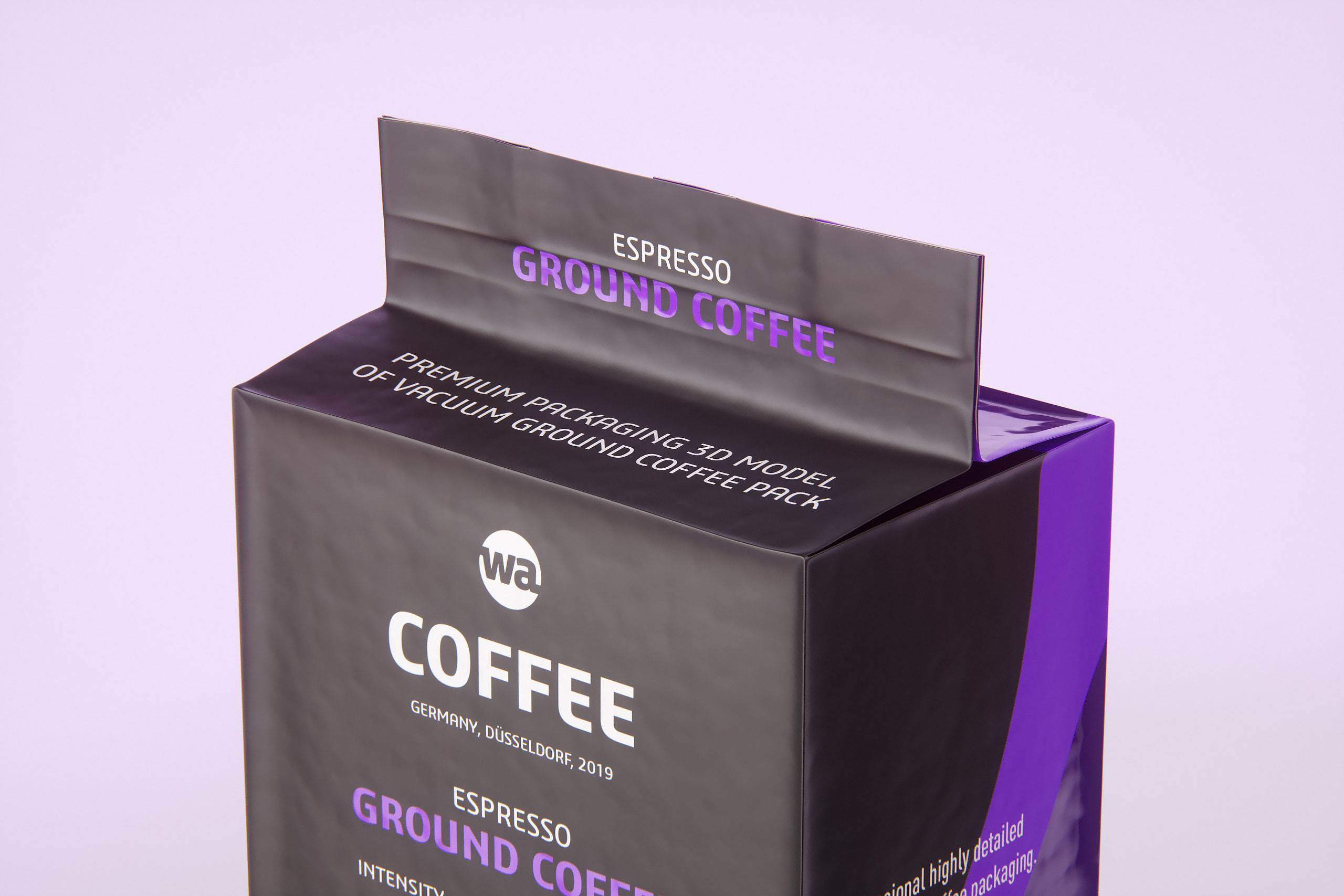 Vacuum Ground Coffee Packaging 500g 3d model