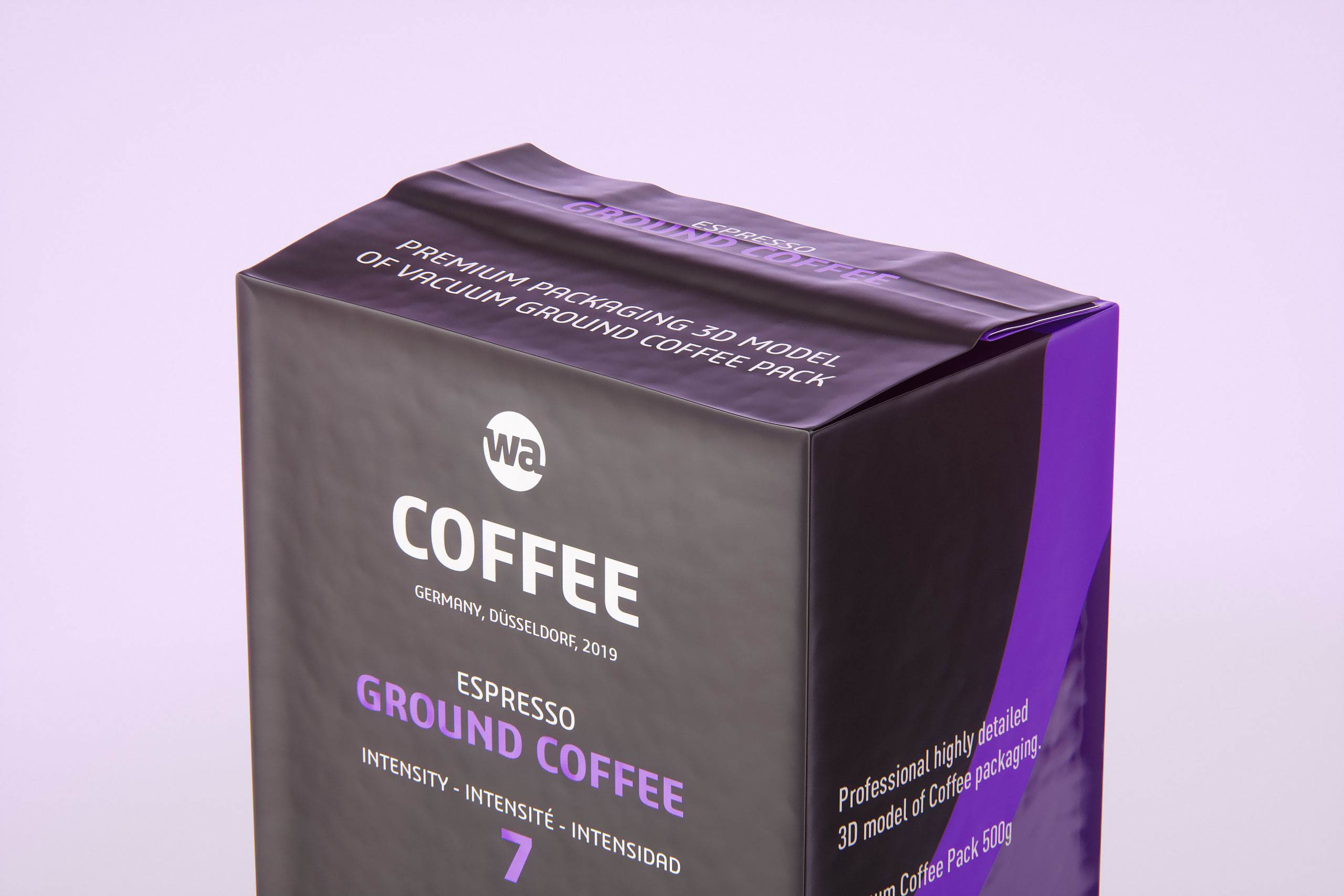 Vacuum Ground Coffee Packaging 500g 3d model