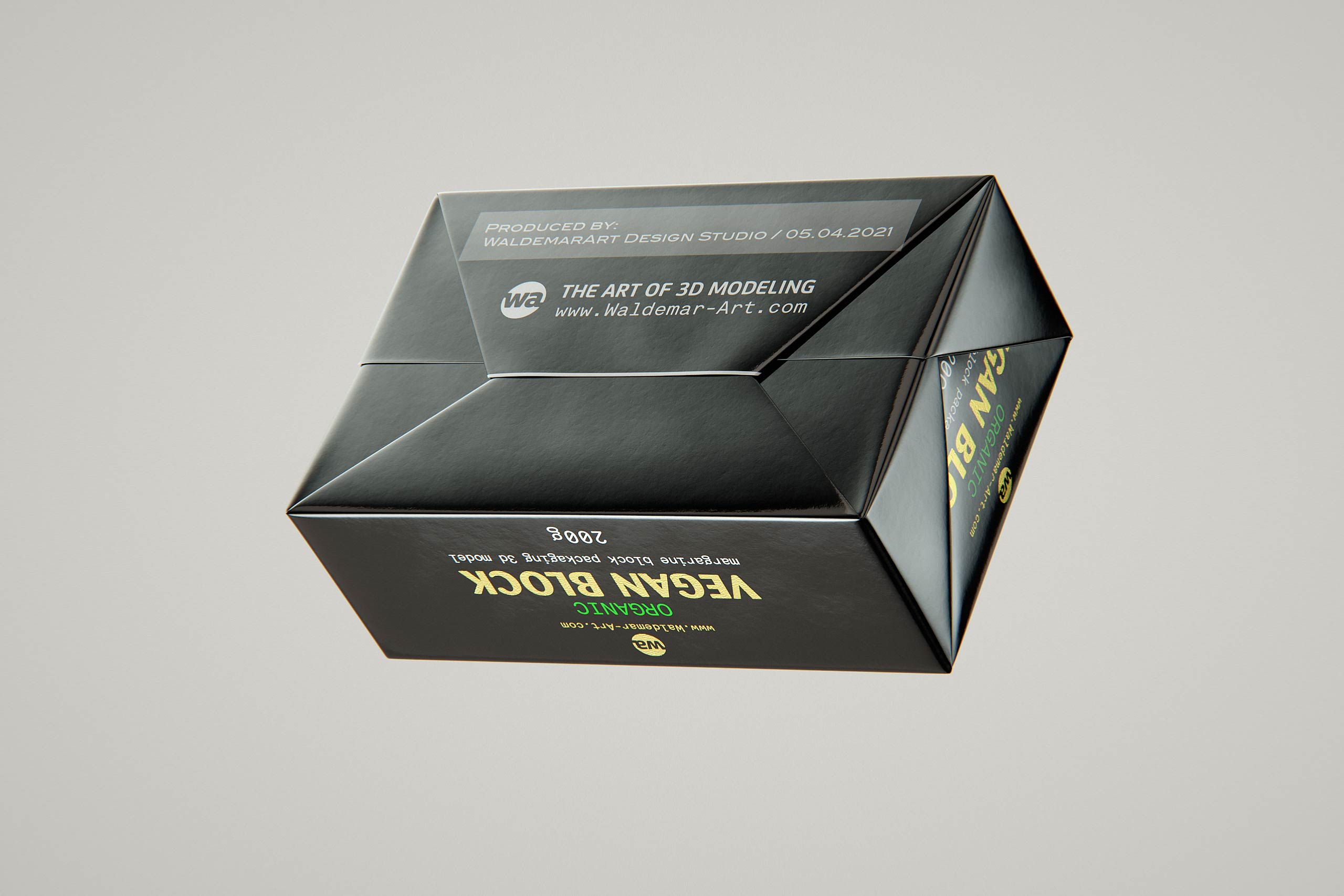 Vegan Butter Block 200g packaging 3D model