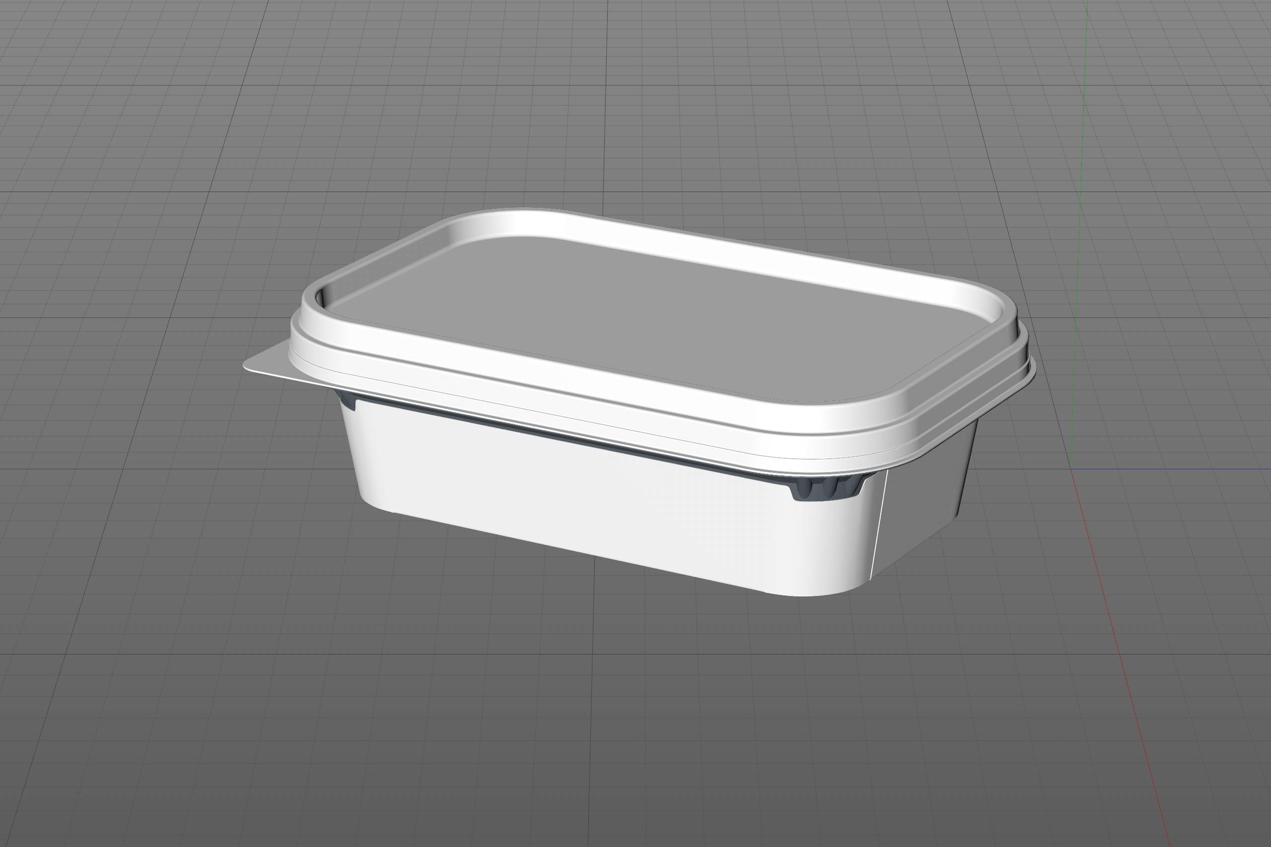 Vegan Spreadable Butter plastic container 225g packaging 3D model