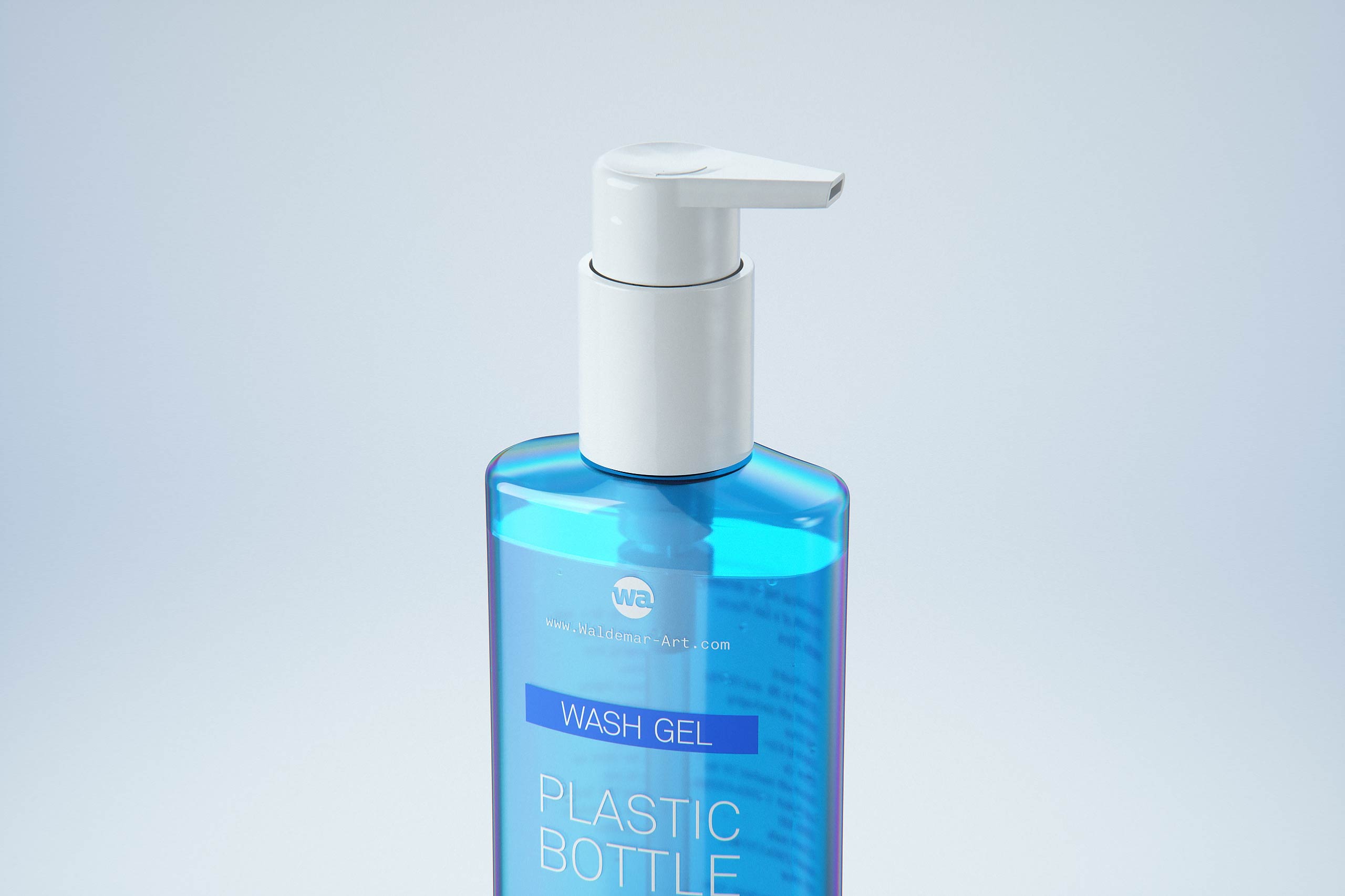 Wash Gel Plastic Bottle 200ml packaging 3D model