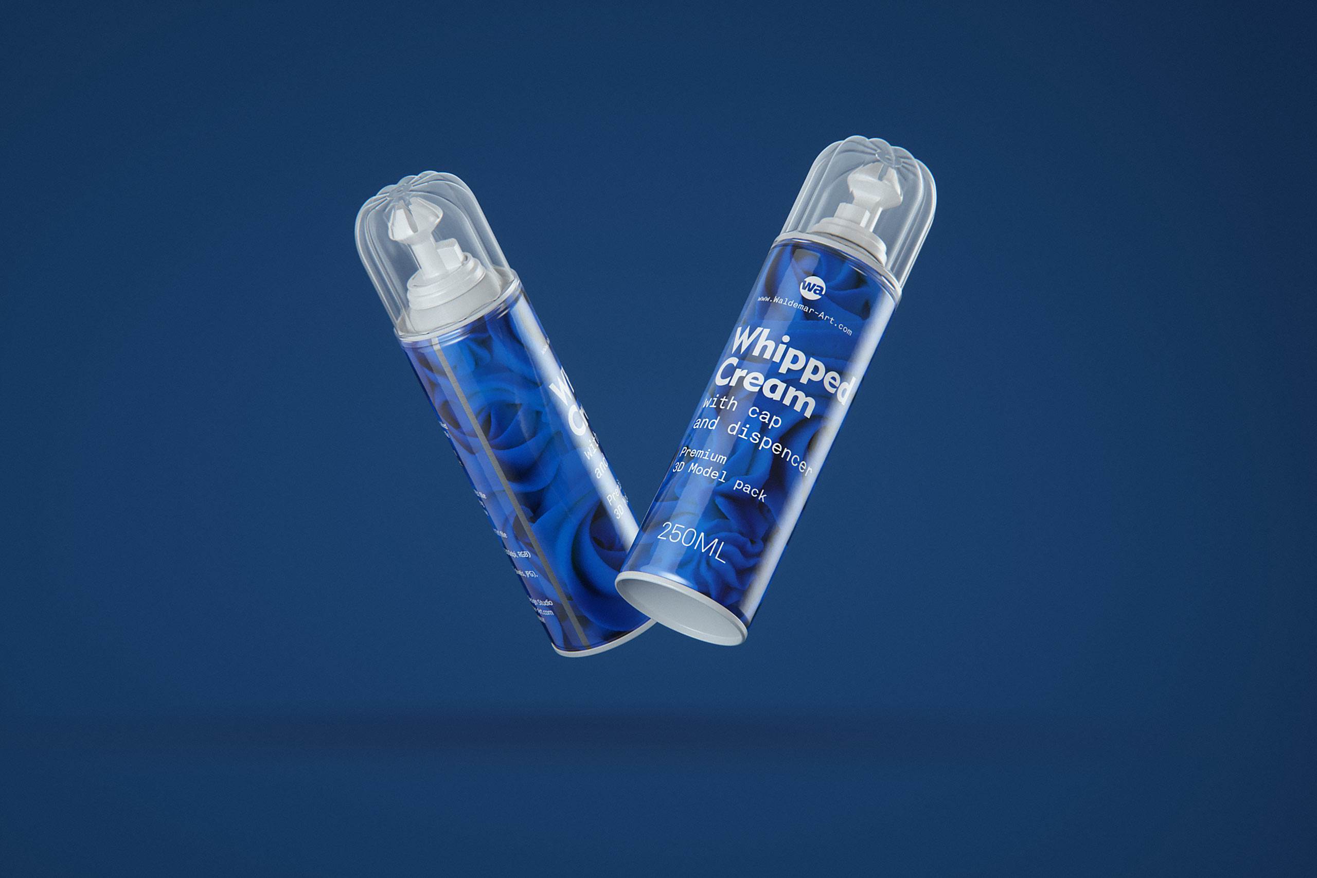 Packaging 3D model of the Whipped Cream Metal Bottle 250ml