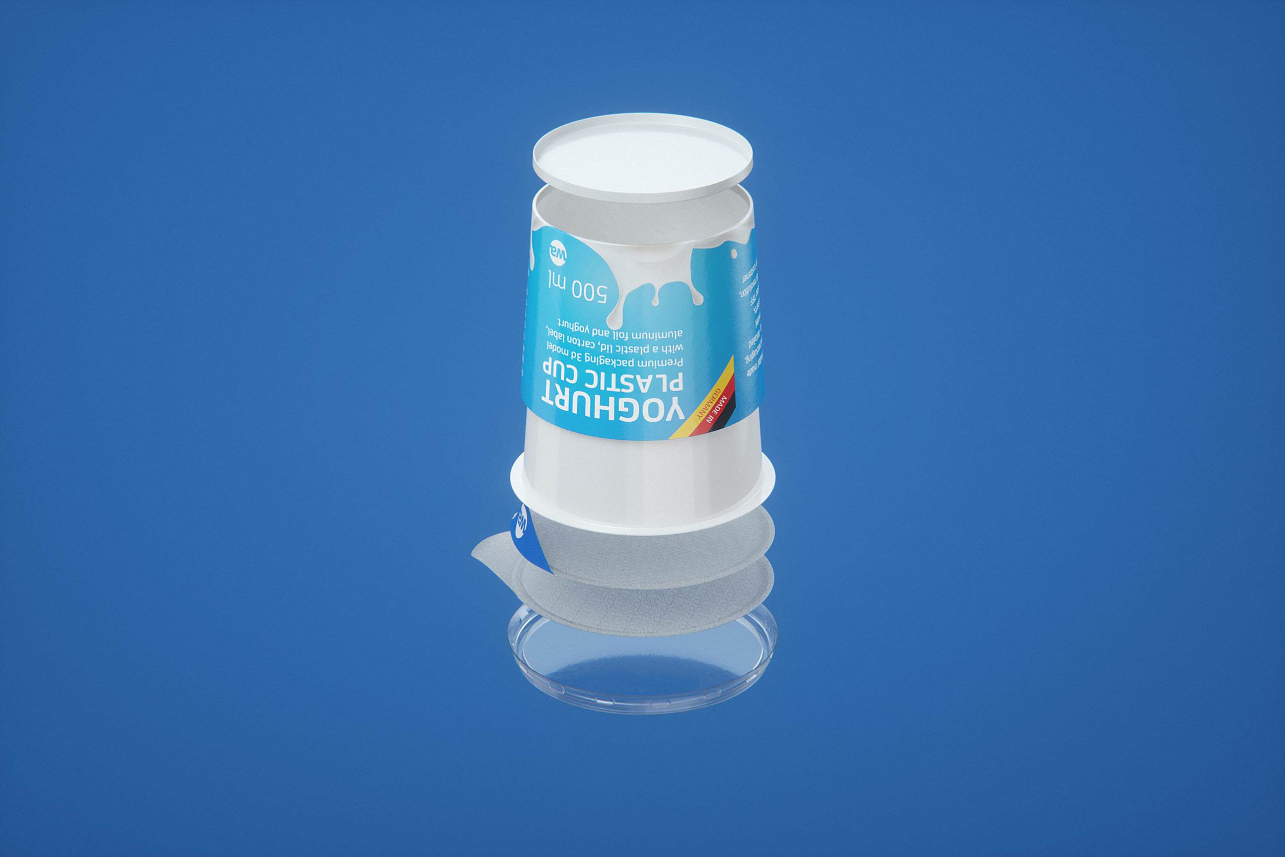Yoghurt Plastic Cup (short version) 500ml Premium packaging 3D model