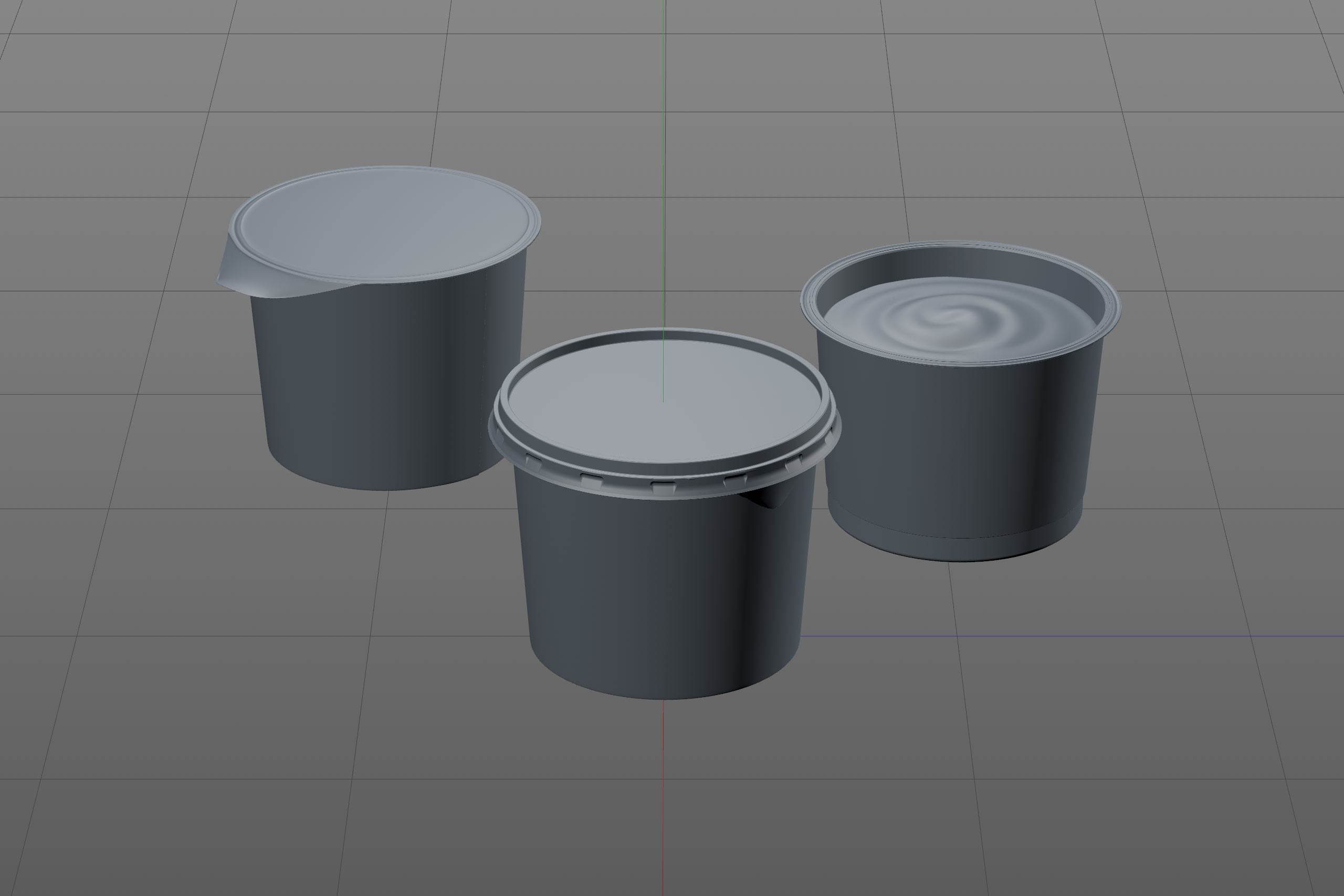 Yoghurt Plastic Cup (short version) 500ml Premium packaging 3D model