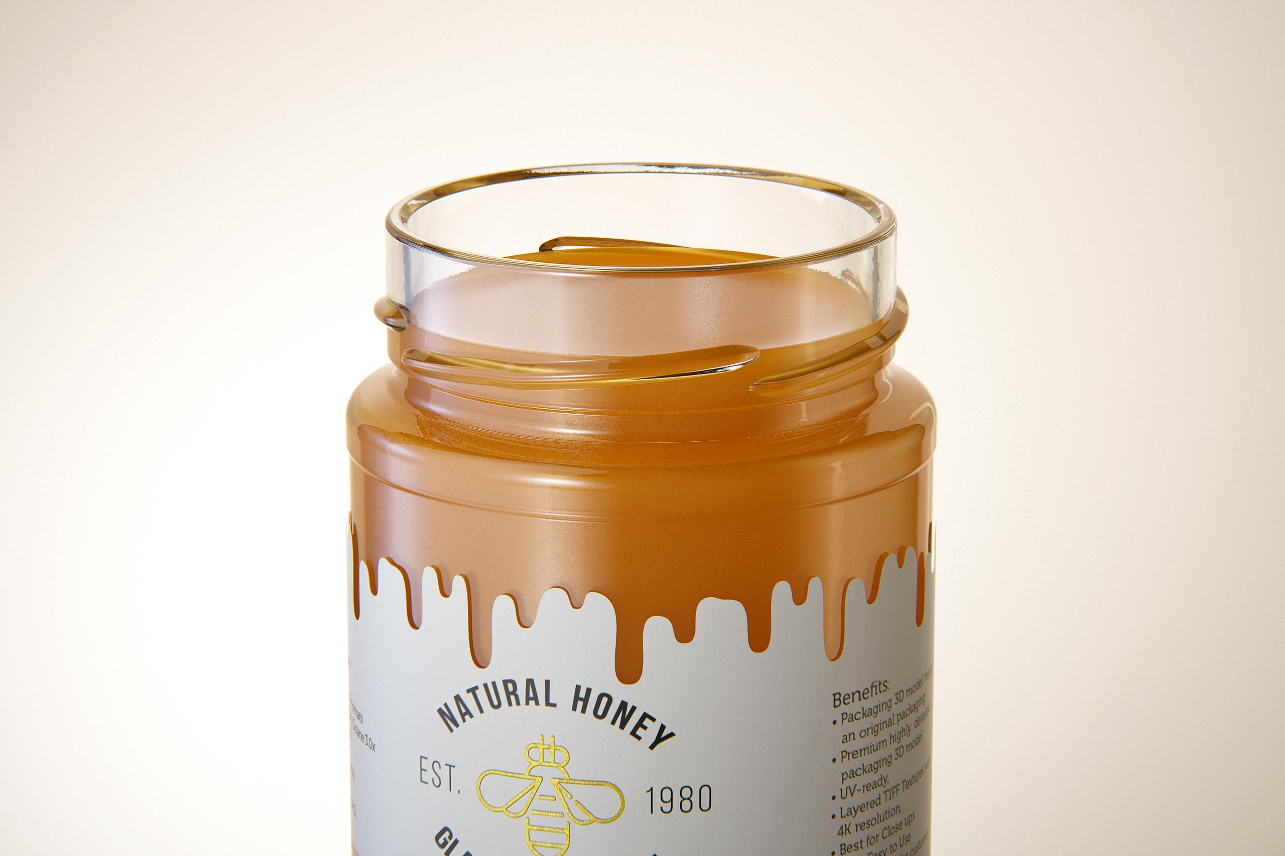 Yorkshire Honey Glass Jar 270g packaging 3d model