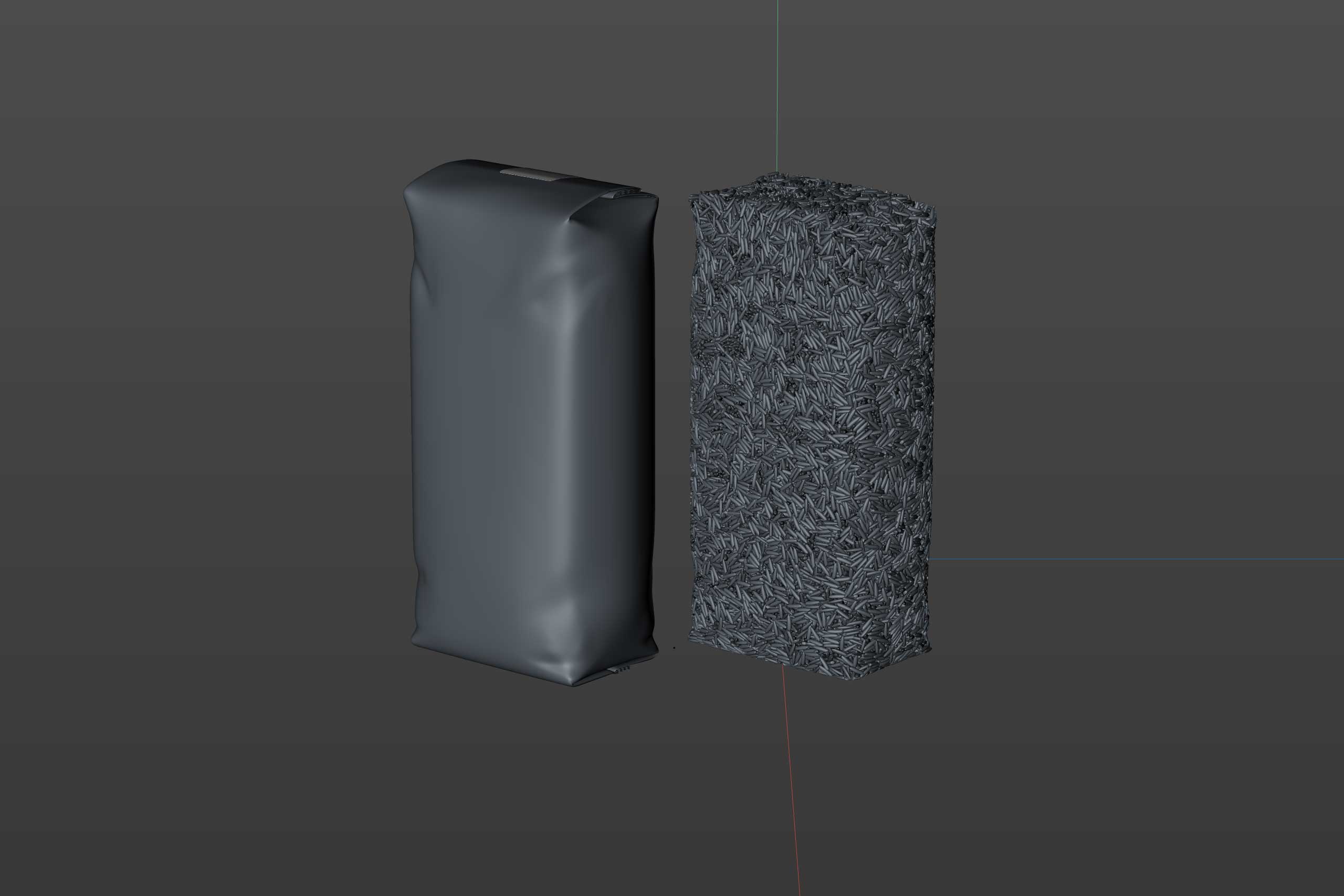Basmati long grain rice plastic bag packaging 1kg premium 3d model